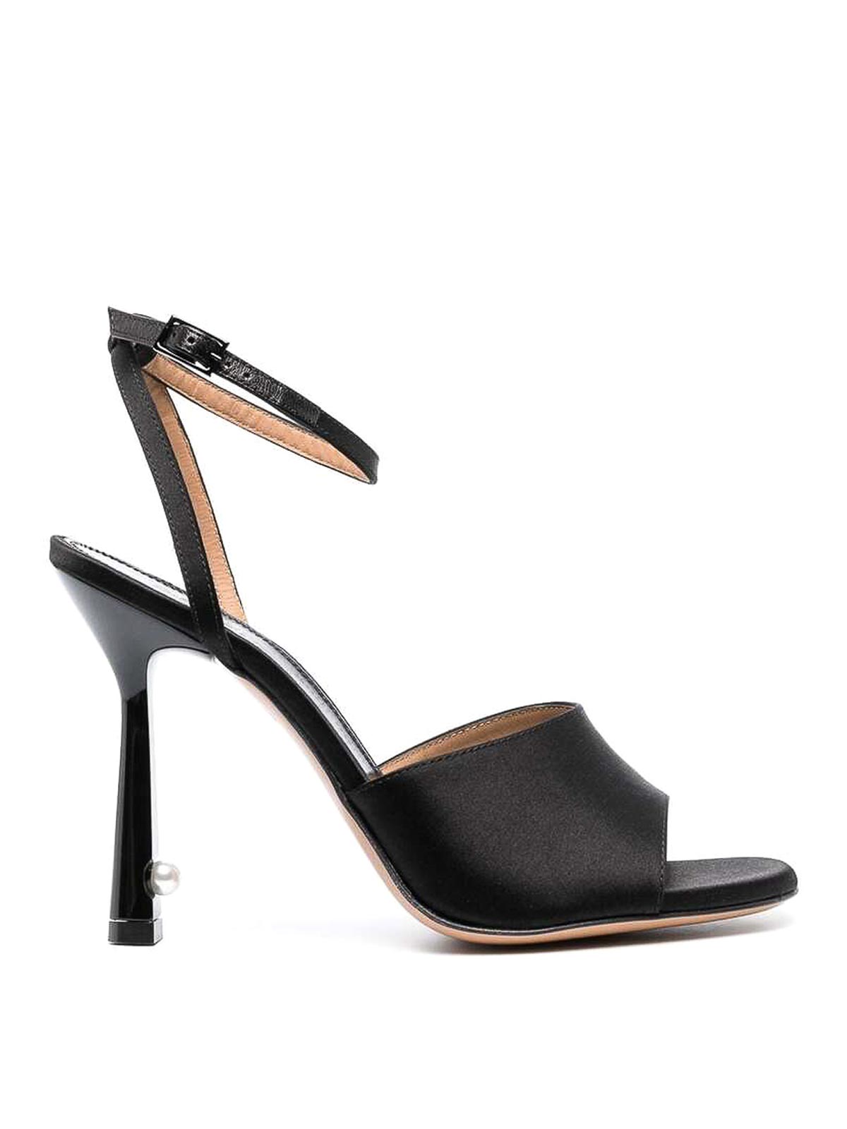 OFF-WHITE PEARL SATIN HIGH SANDAL - BEYMEN