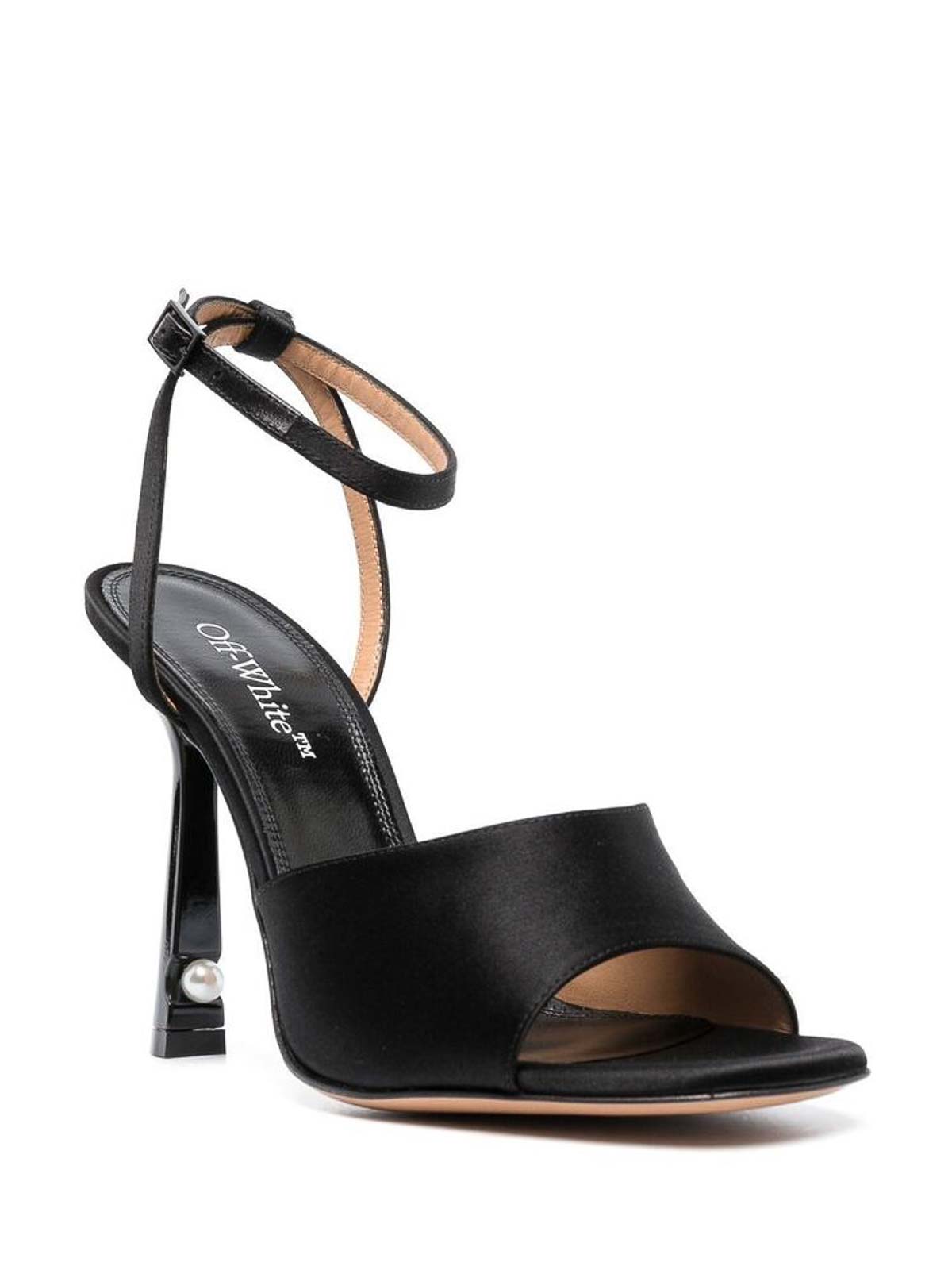 OFF-WHITE PEARL SATIN HIGH SANDAL - BEYMEN