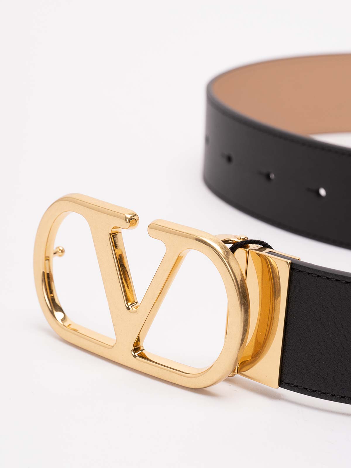 VALENTINO GARAVANI BOX CALF S./A.LIGHT GOLD LOGO - BEYMEN