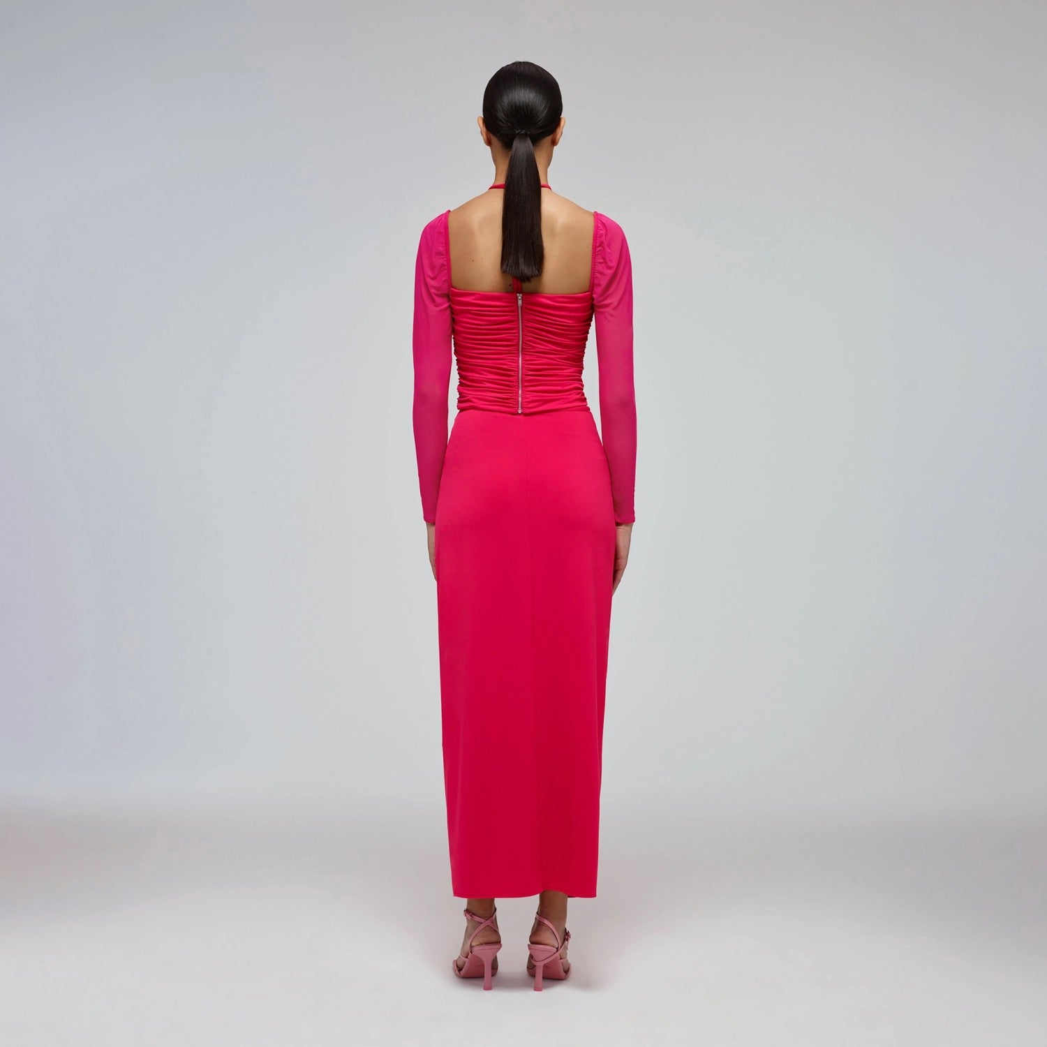 SELF PORTRAIT JERSEY GATHERED MIDI SKIRT - BEYMEN