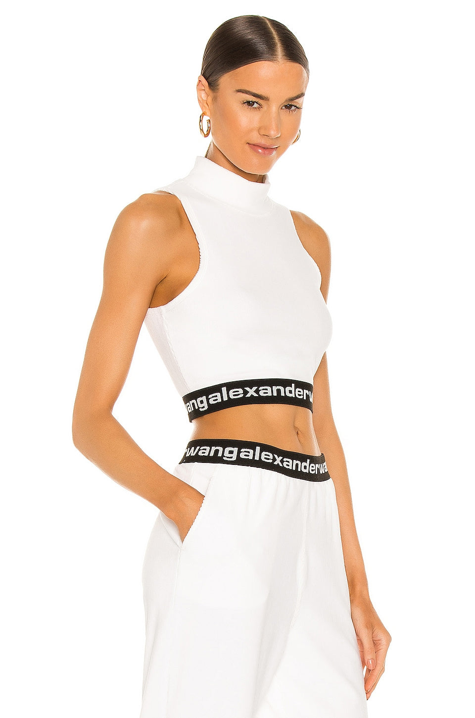 ALEXANDER WANG STRETCH CORD SLEEVELESS MOCK - BEYMEN