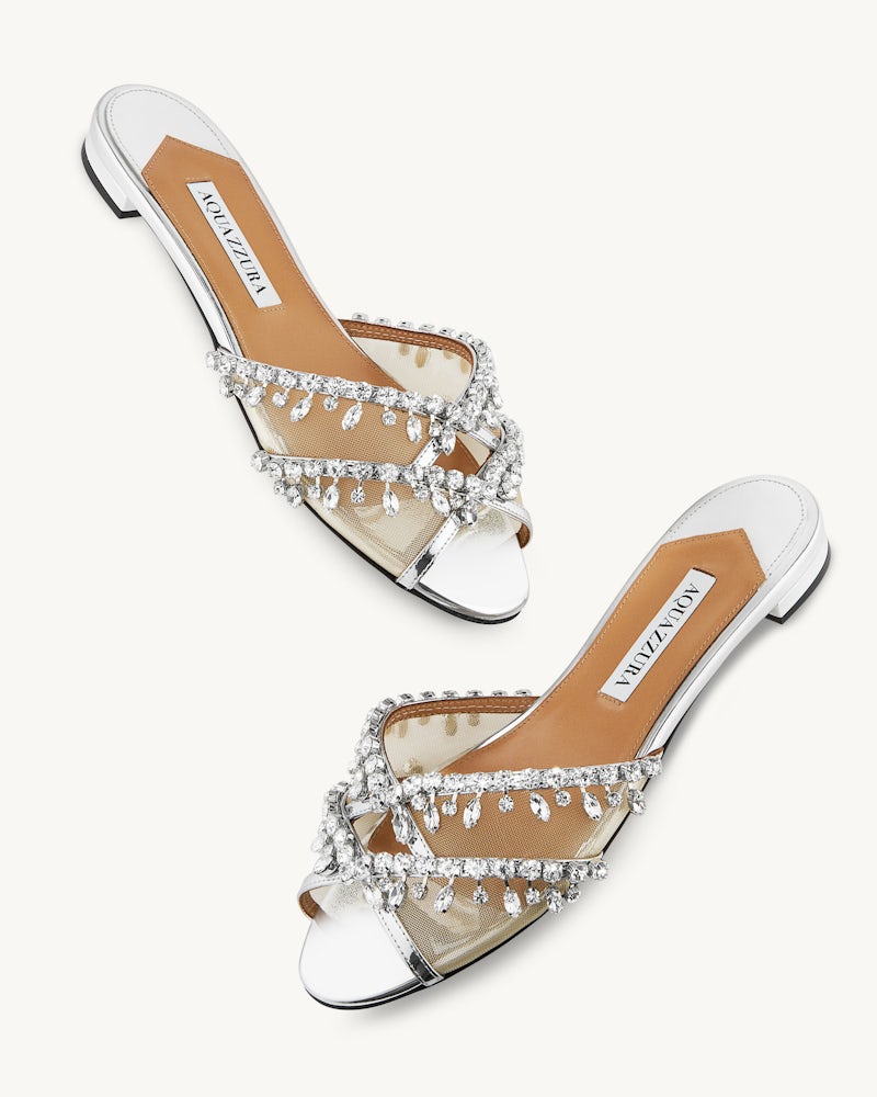 AQUAZZURA TEMPTATION CRYSTAL SLIDE