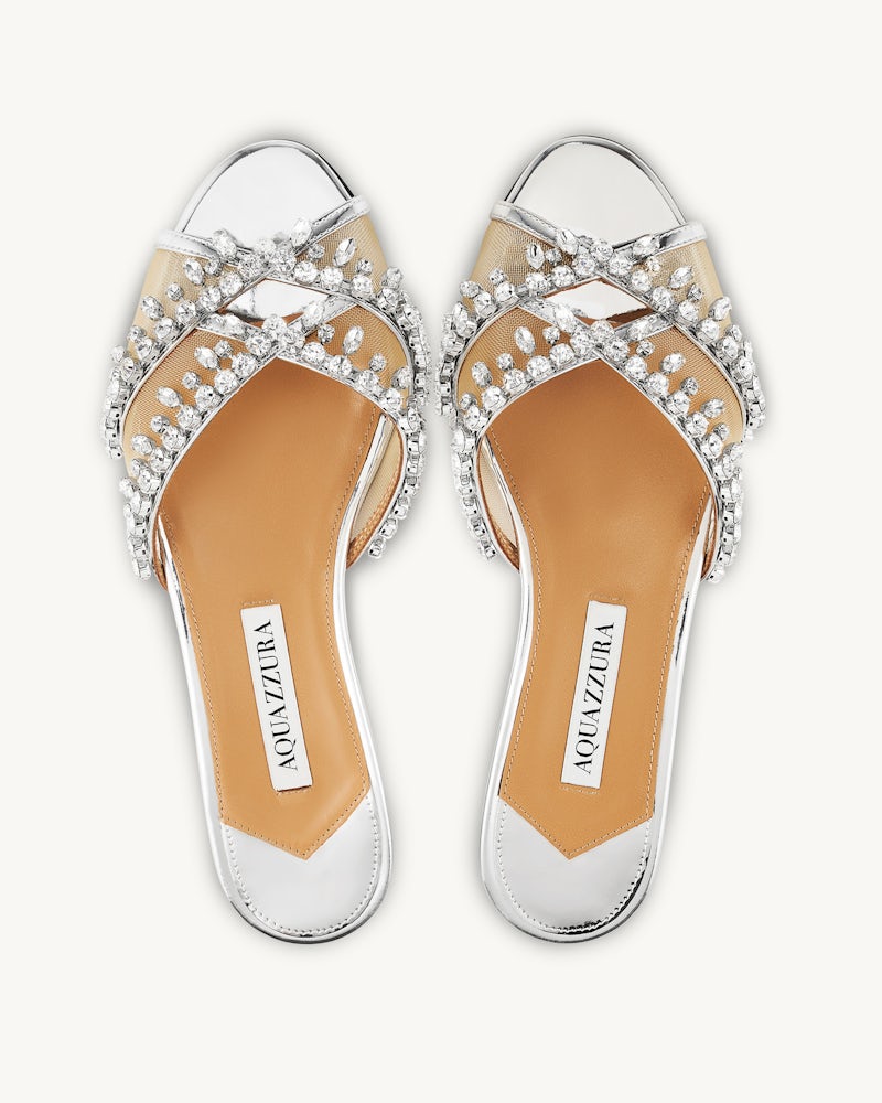 AQUAZZURA TEMPTATION CRYSTAL SLIDE