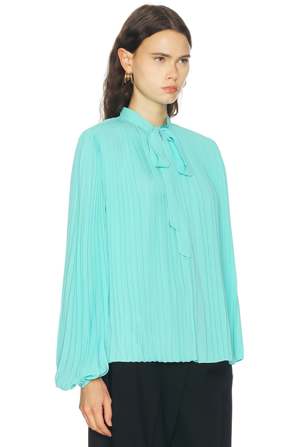 TOM FORD PLISSE LAVALLIERE SHIRT - BEYMEN