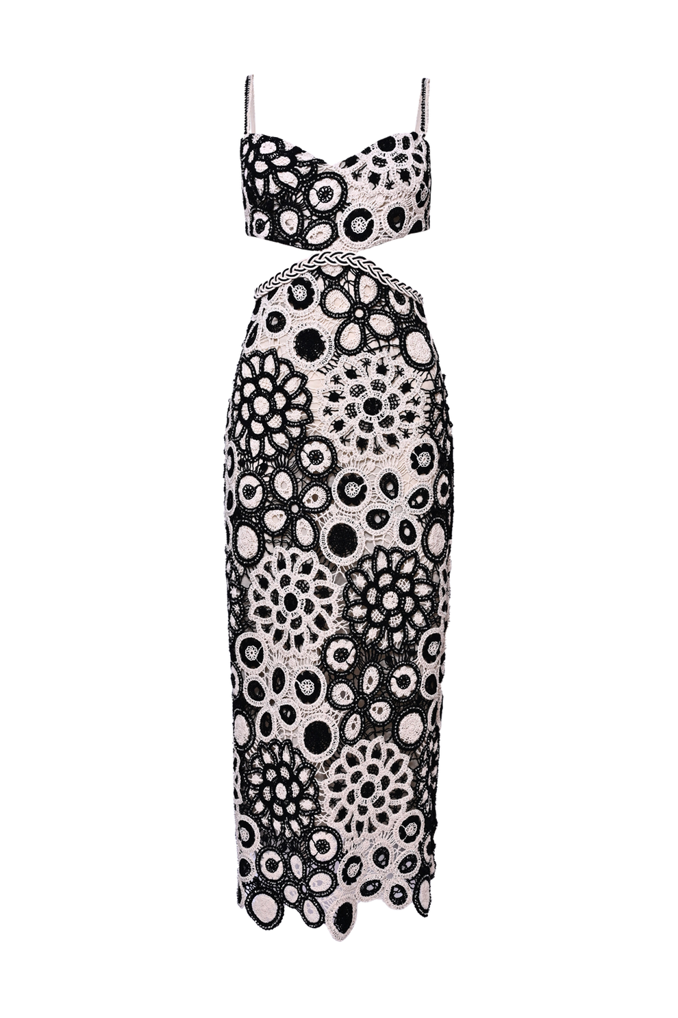 PATBO CORAL CROCHET CUTOUT MIDI DRES - BEYMEN
