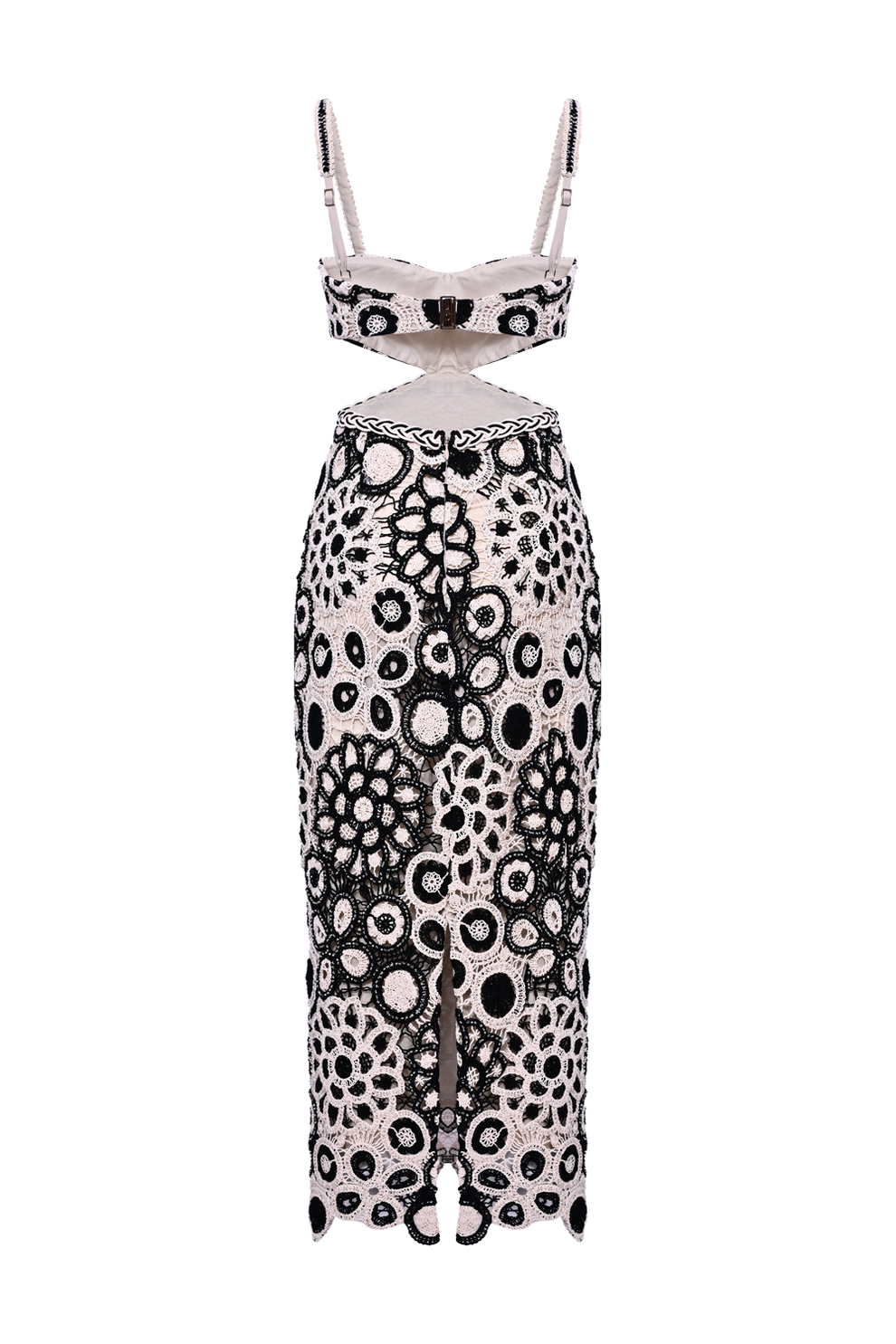 PATBO CORAL CROCHET CUTOUT MIDI DRES - BEYMEN