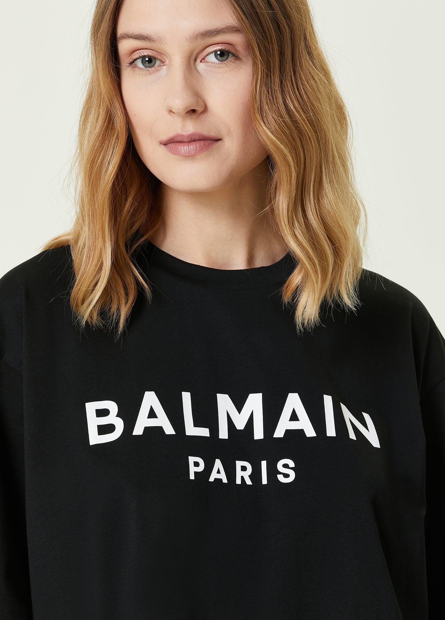 Balmain Cropped Print T-shirt