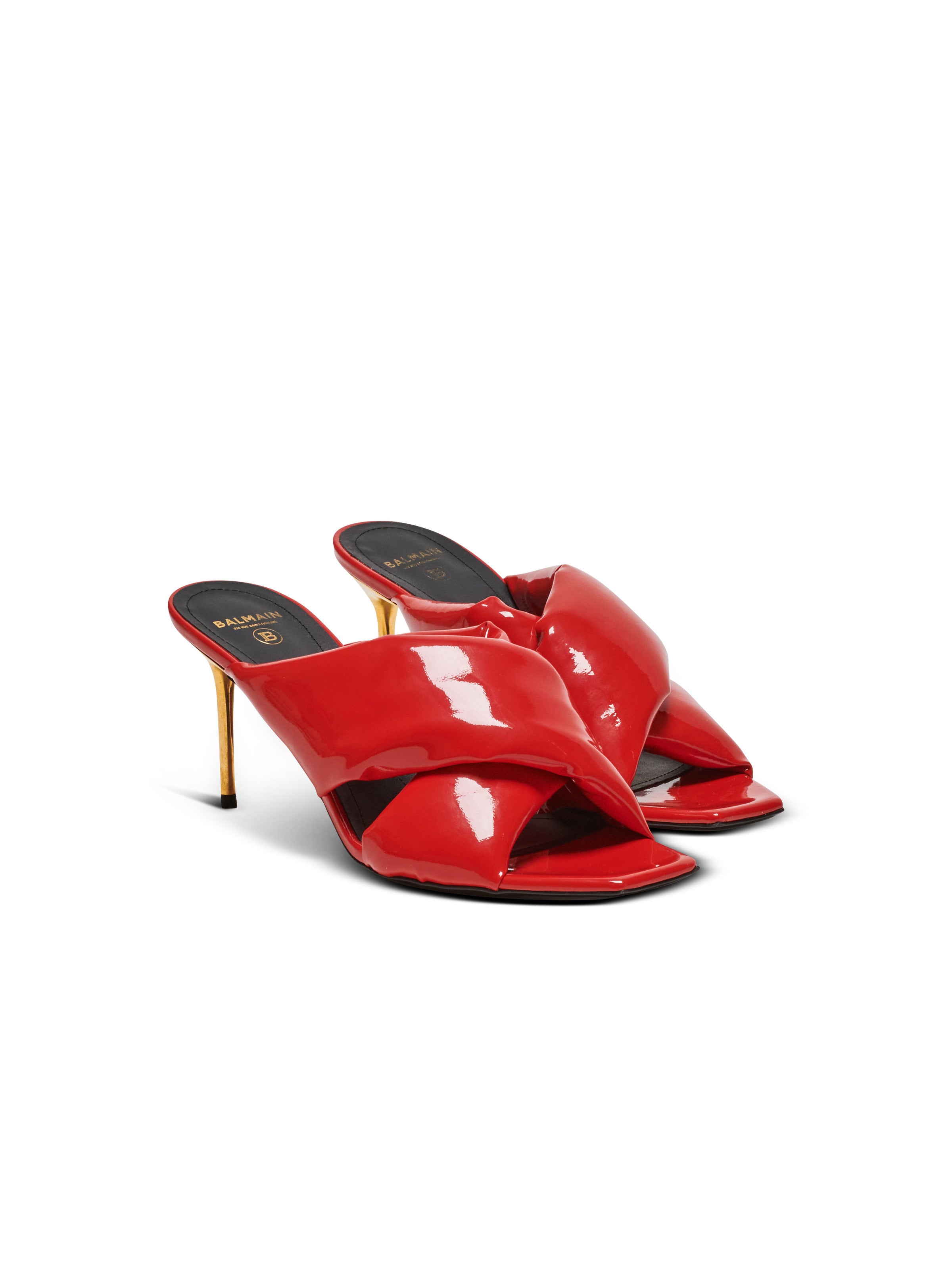 BALMAIN MULE UMA-PATENT LEATHER - BEYMEN