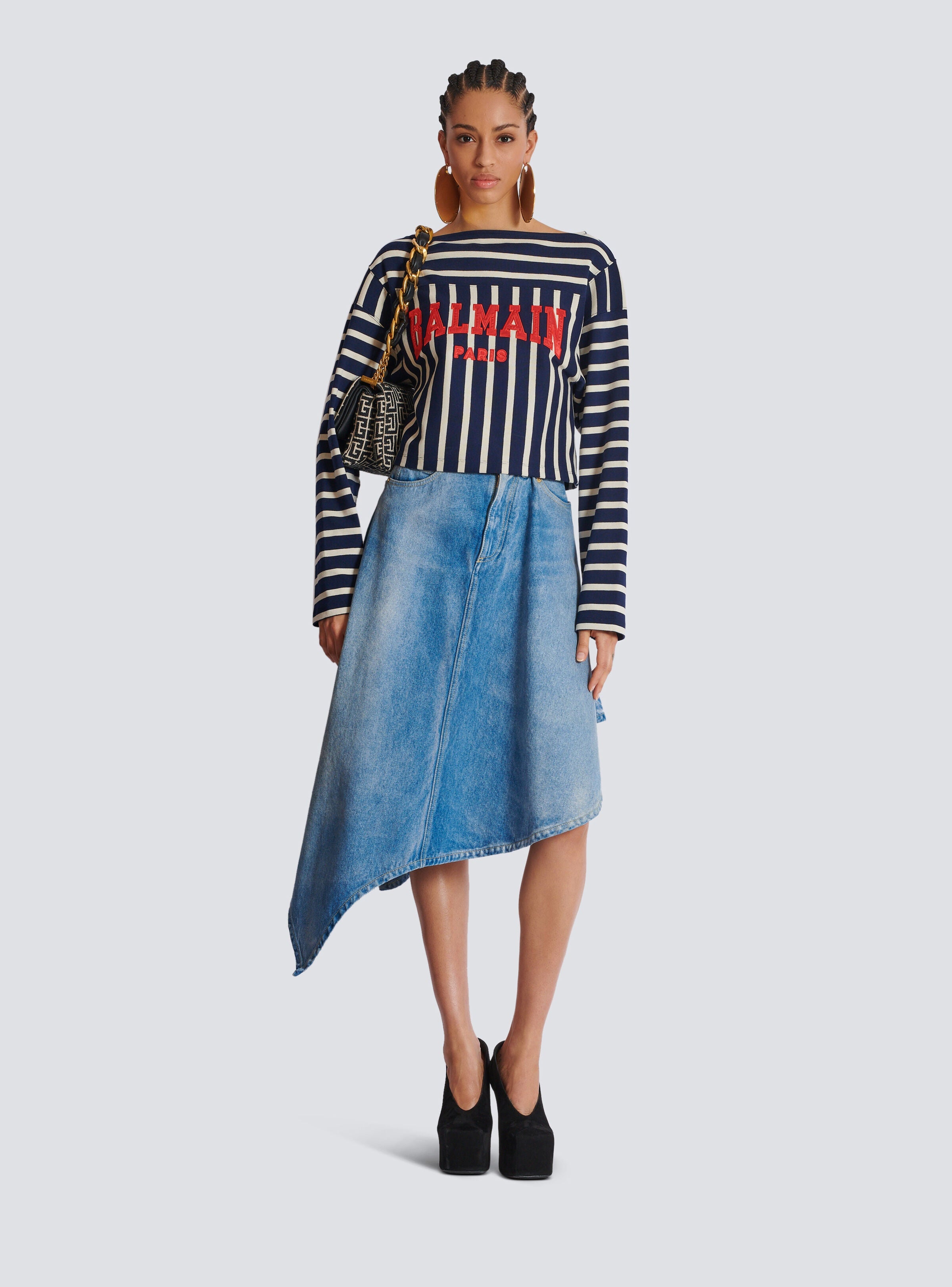 BALMAIN NECK CROP T-SHIRT - BEYMEN