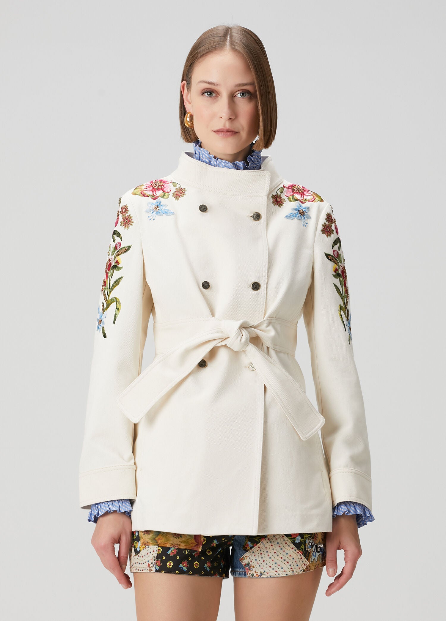 VALENTINO GARAVANI GIACCA DENIM RICAMATA - BEYMEN