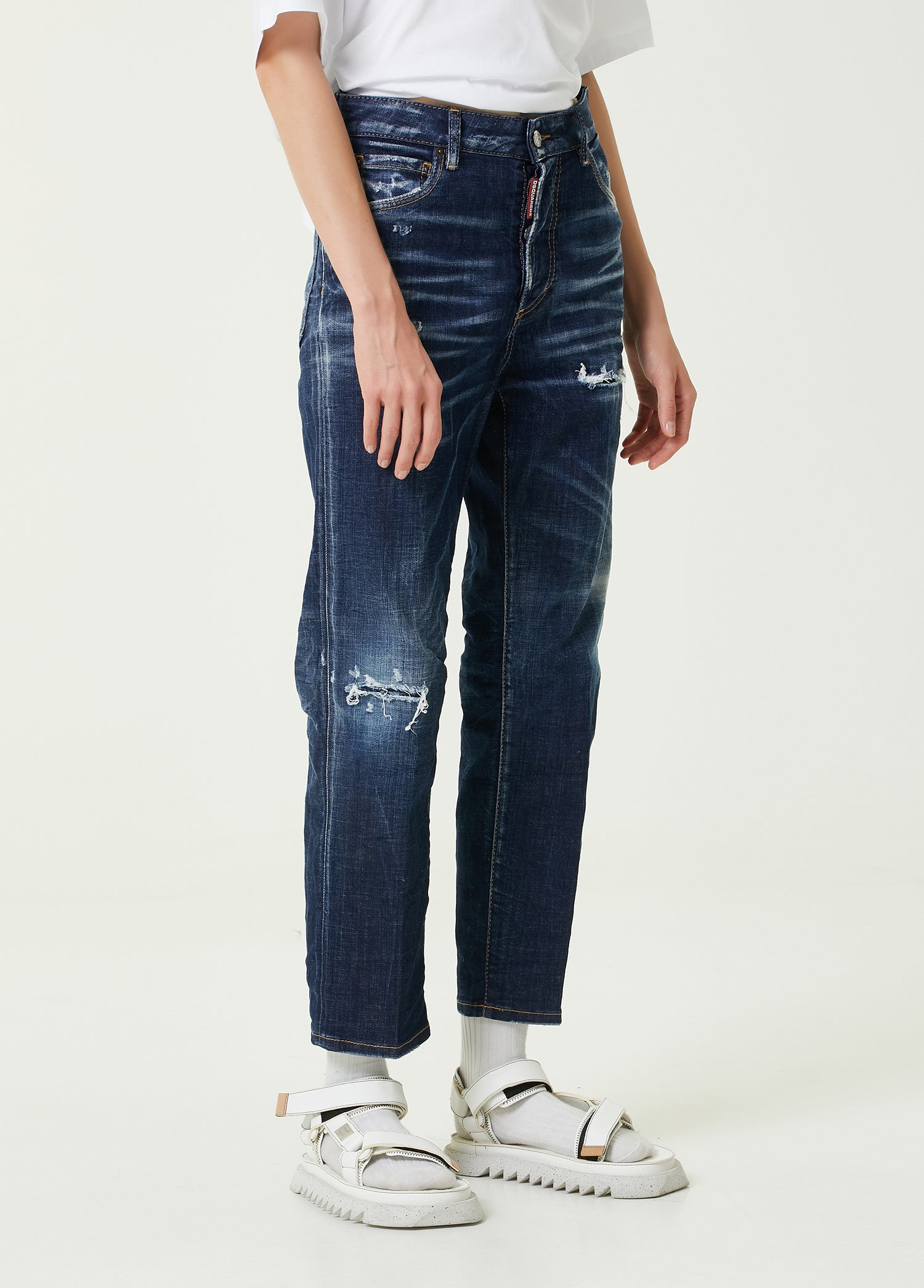 DSQUARED2 CROPPED DENIM PANTS - BEYMEN