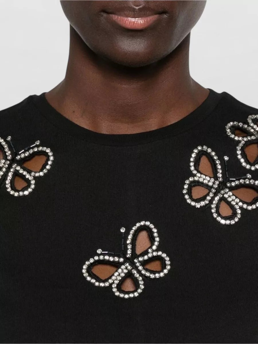 ALICE + OLIVIA TEE W CUTOUTS - BEYMEN