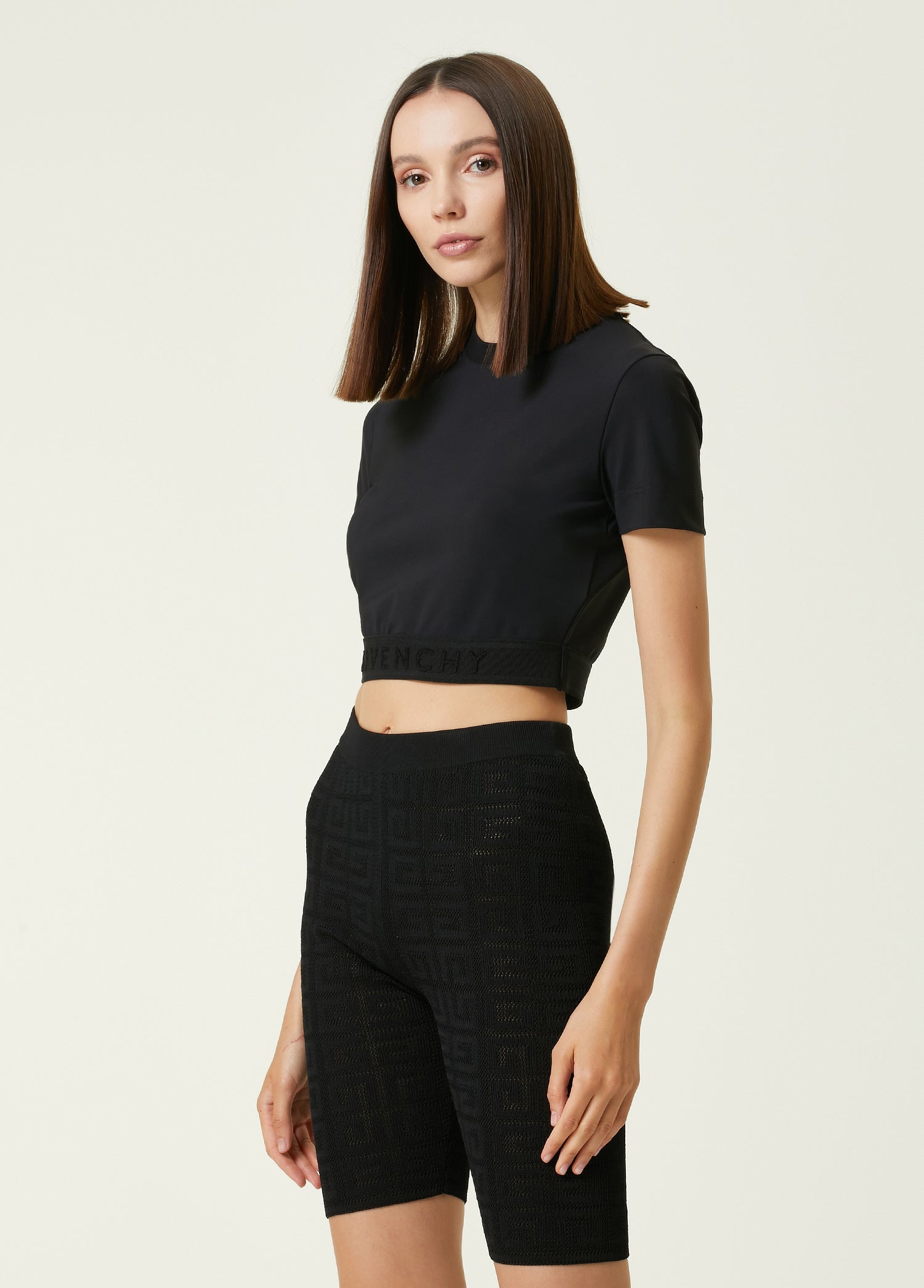 GIVENCHY CROPPED TOP WITH ELASTIC JACQUARD - BEYMEN