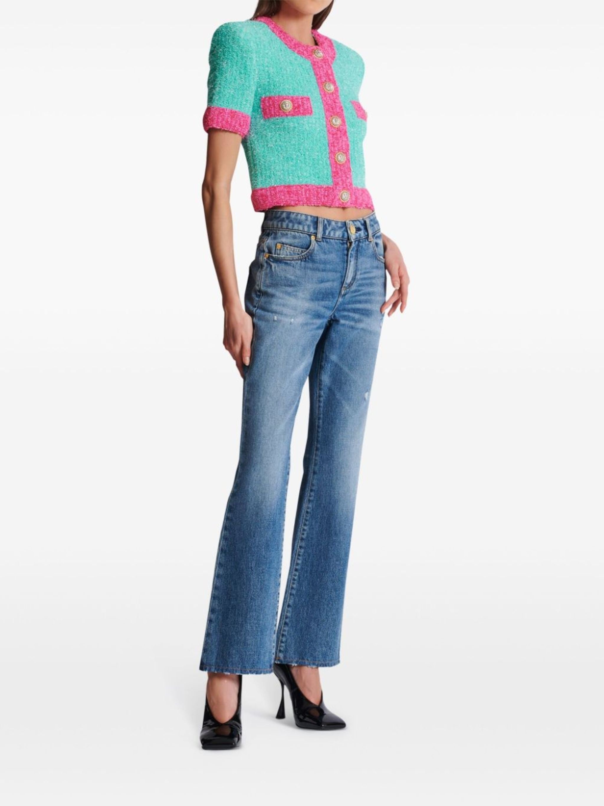 BALMAIN BUTTONED SHORT KNIT CARDIGAN - BEYMEN