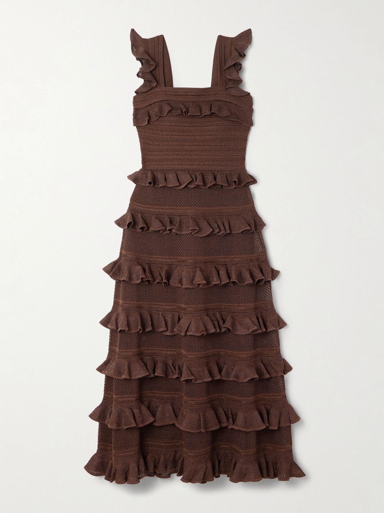 ZIMMERMAN HYPNOTIC LACE FRILL MIDI DRESS - BEYMEN