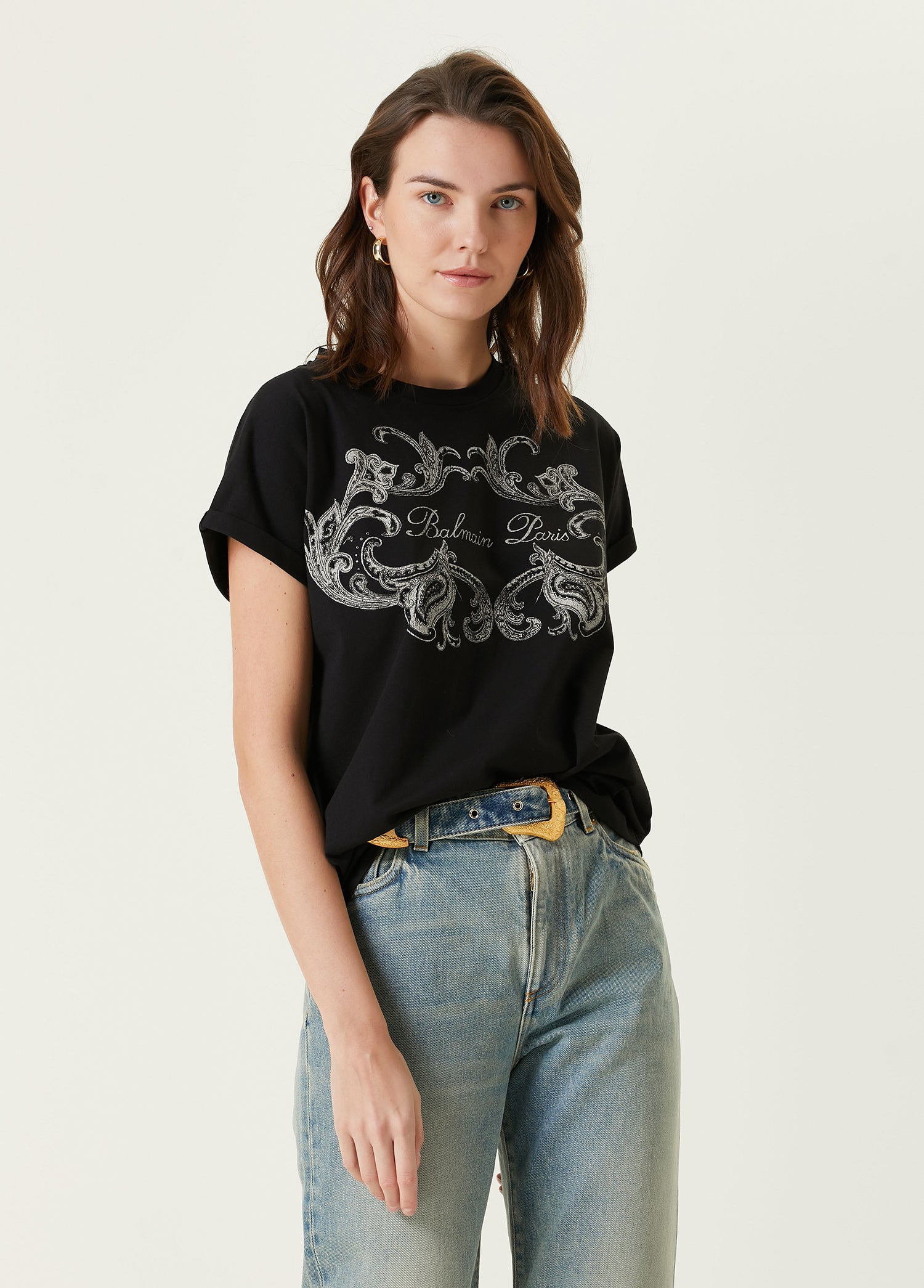 BALMAIN PAISLEY PRINT T-SHIRT - BEYMEN