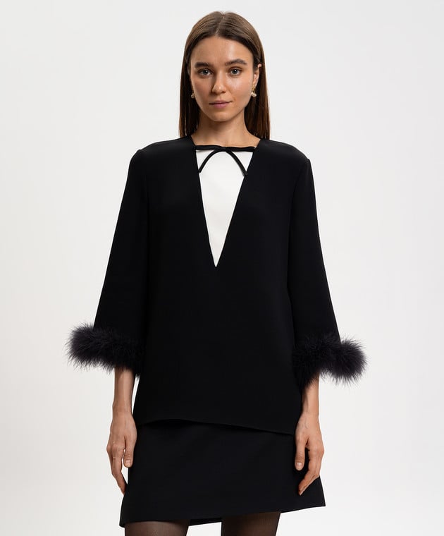 VALENTINO GARAVANI TOP WITH FEATHERS - BEYMEN