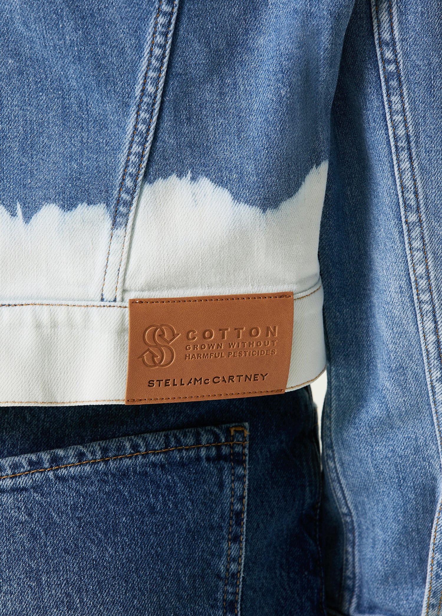 STELLA MCCARTNEY DIP DYE CROP DENIM JACKET - BEYMEN