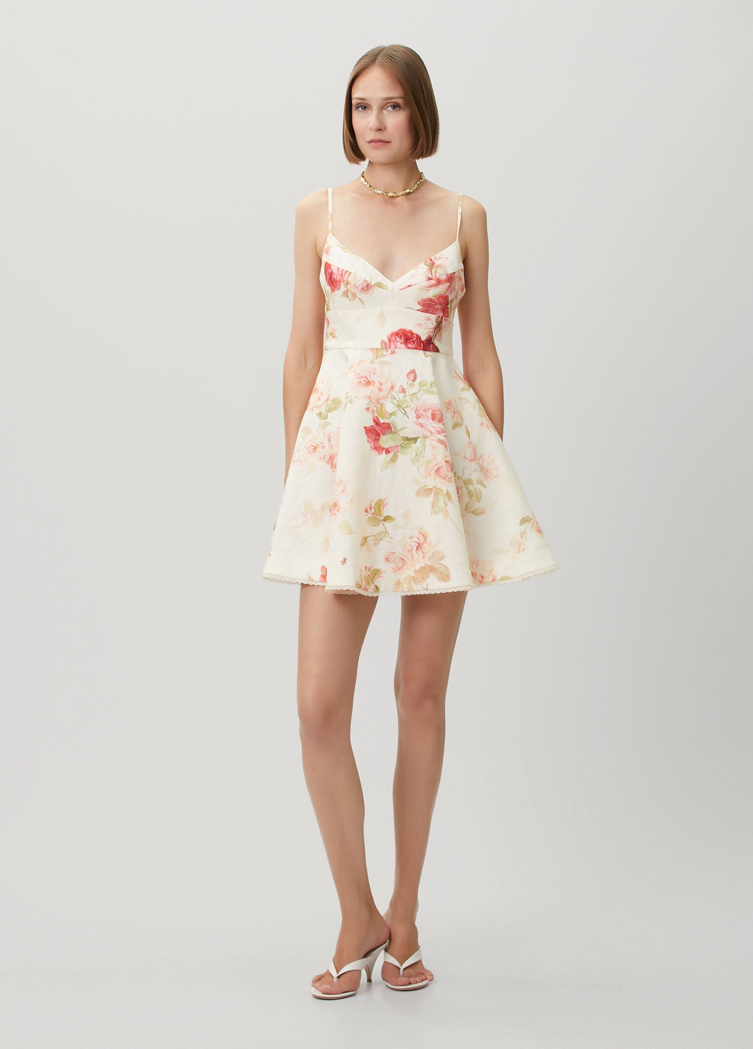 ZIMMERMAN ROSELIGHT PICNIC MINI DRESS - BEYMEN