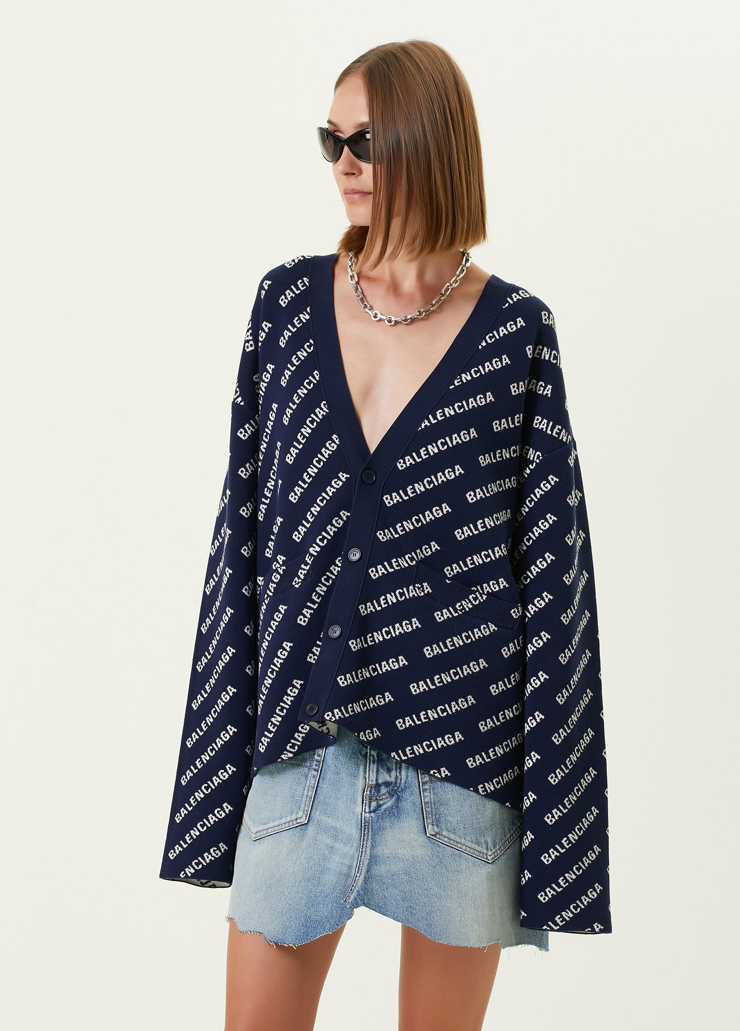 BALENCIAGA ALL-OVER CARDIGAN