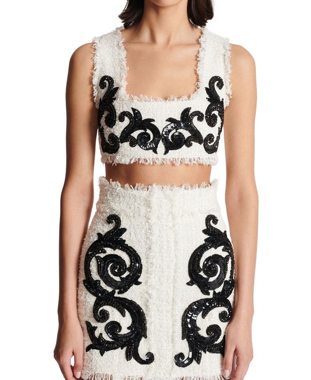 BALMAIN TWEED BRA TOP - BEYMEN