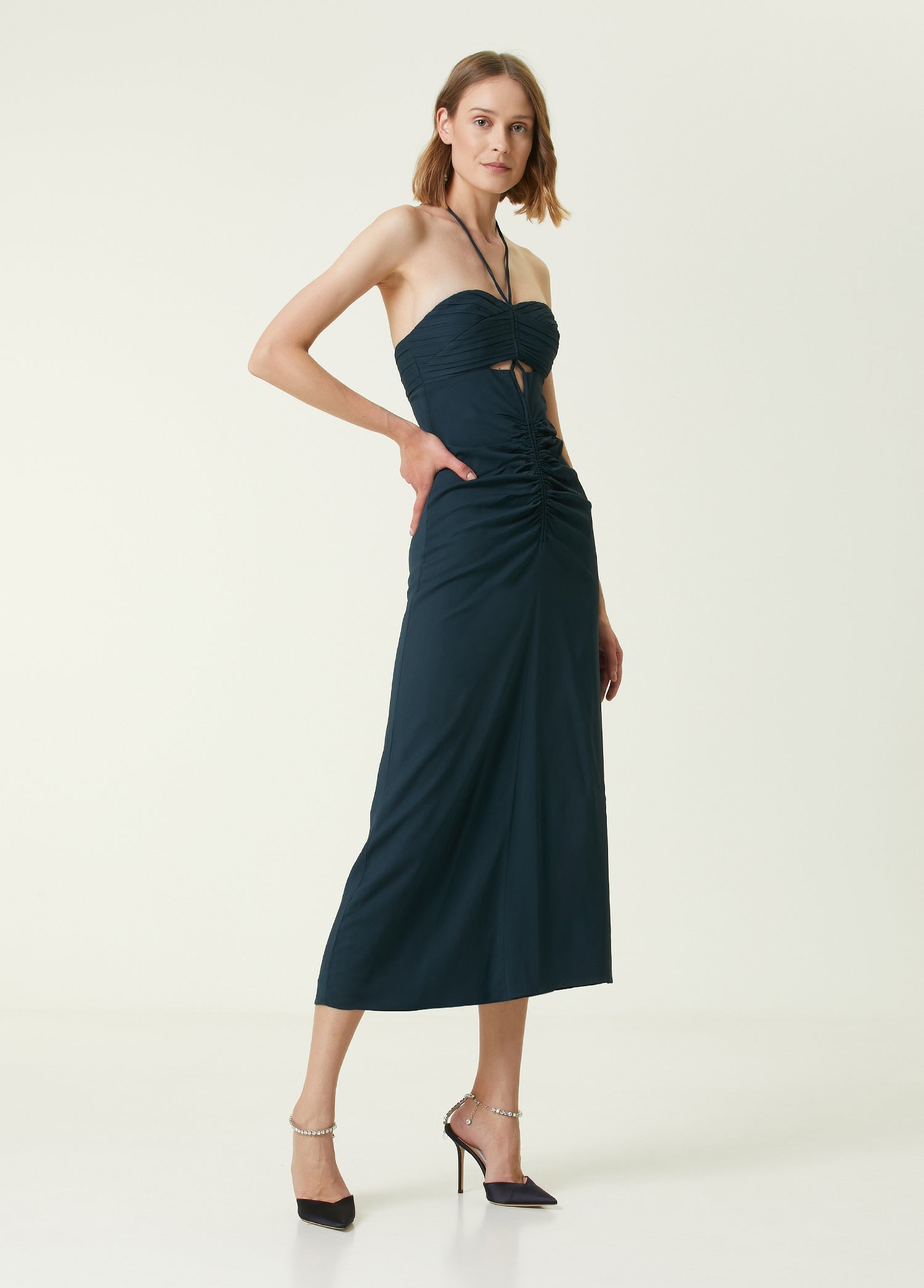 SELF PORTRAIT CREPE CUT OUT MIDI DRESS - BEYMEN