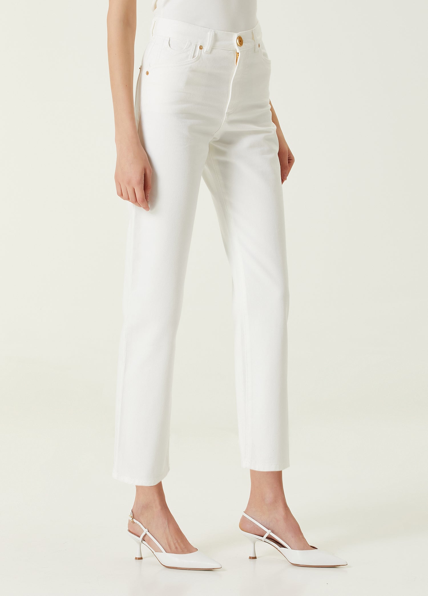 BALMAIN STRAIGHT WHITE JEANS - BEYMEN