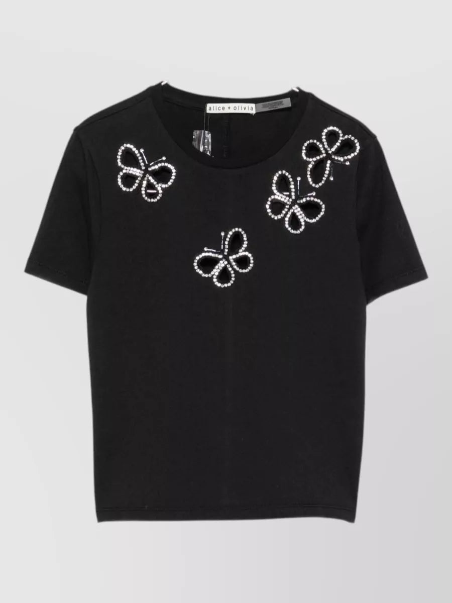 ALICE + OLIVIA TEE W CUTOUTS - BEYMEN