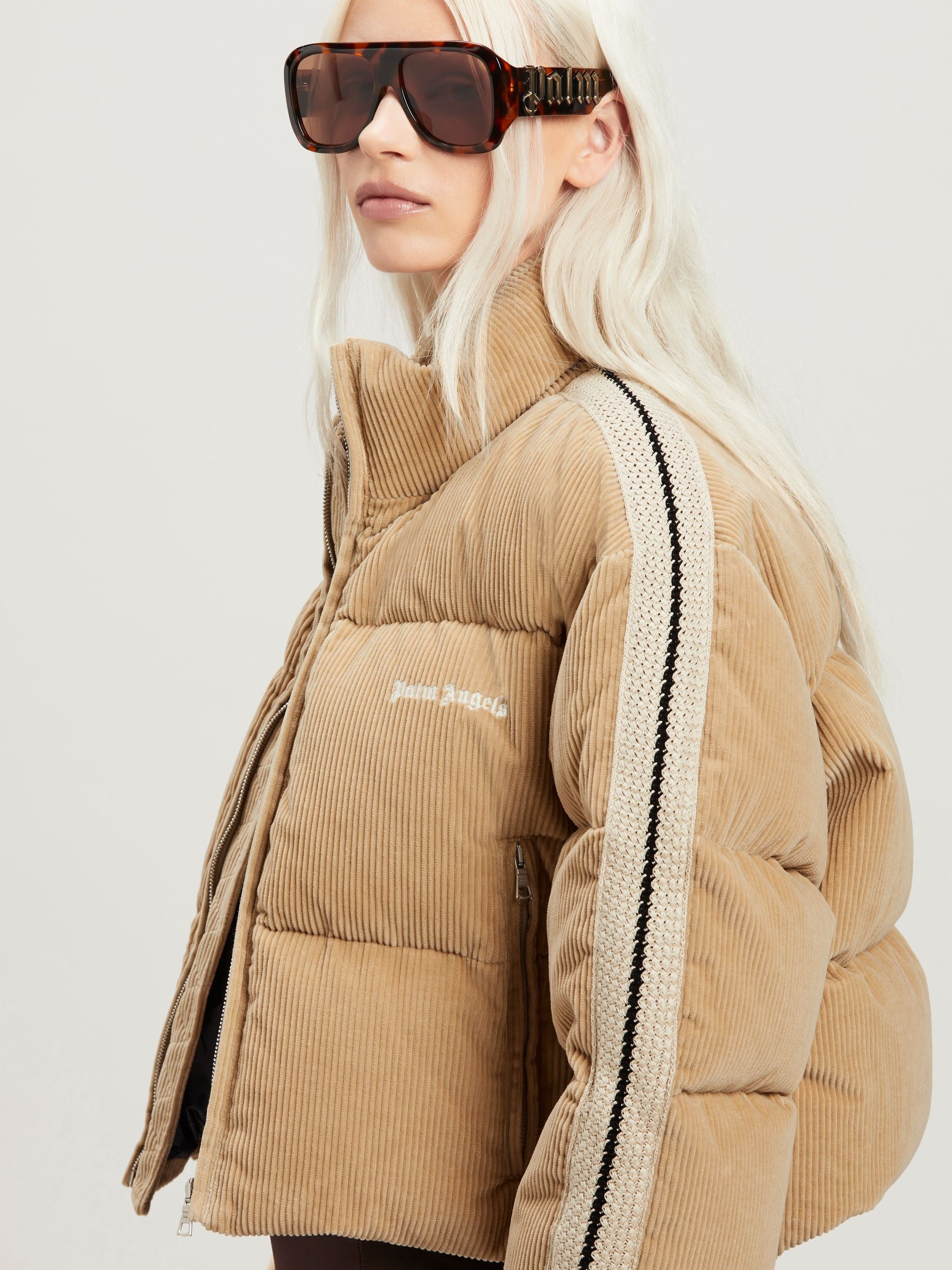 PALM ANGELS CORDUROY CROP DOWN JACKET - BEYMEN