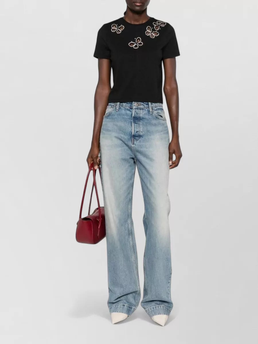 ALICE + OLIVIA TEE W CUTOUTS - BEYMEN