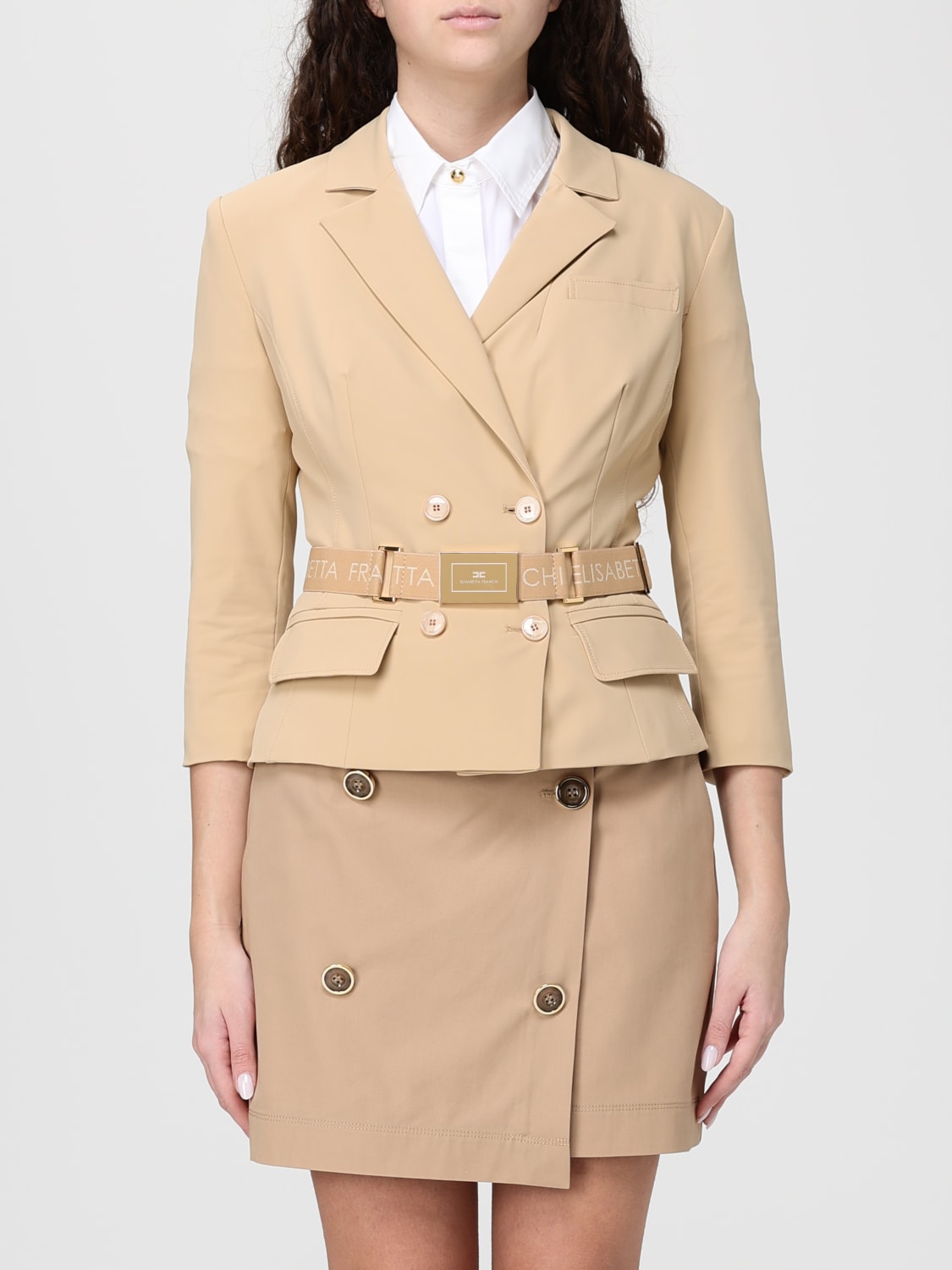 ELISABETTA FRANCHI GIACCA CON CINTURA - BEYMEN