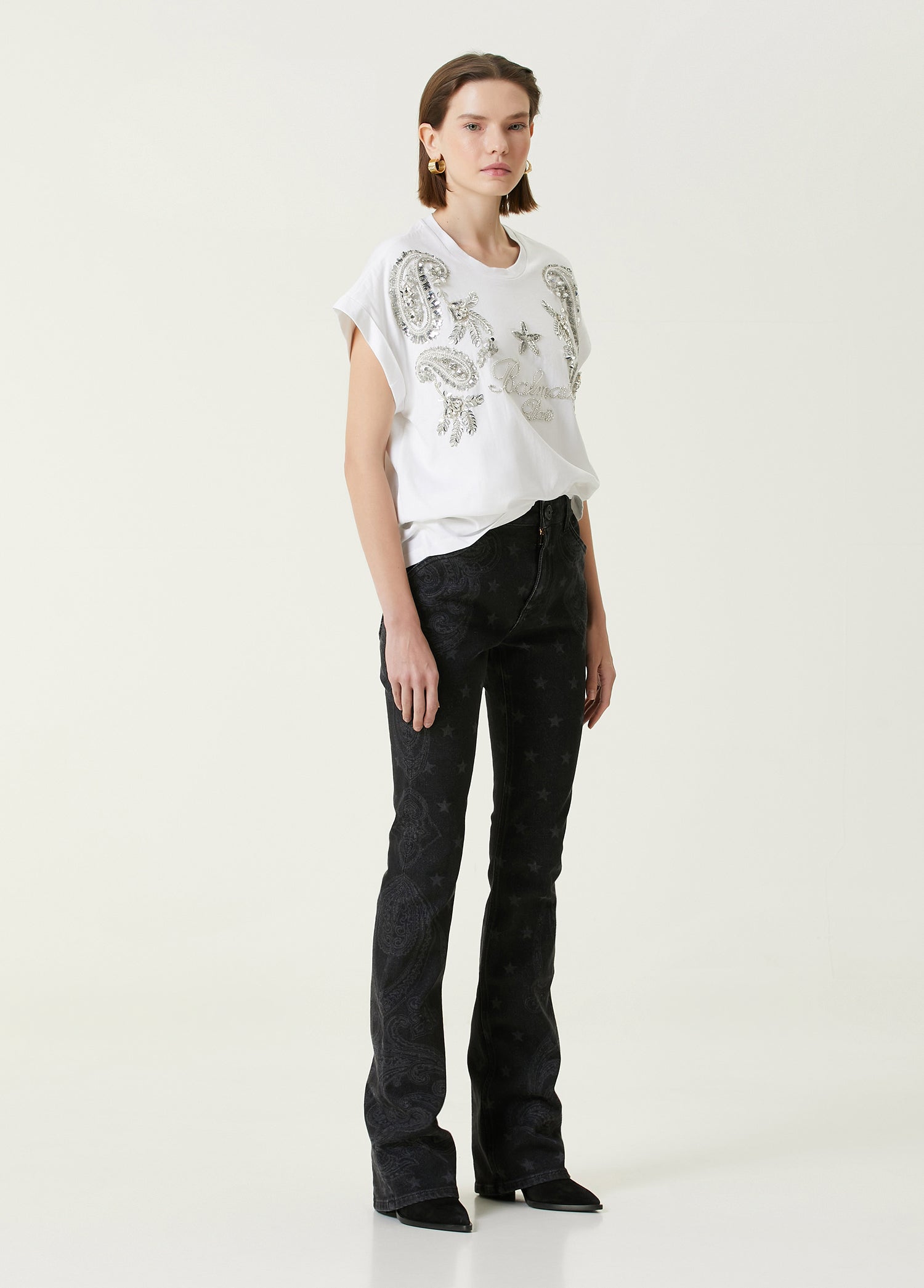 BALMAIN EMBRDR PAISLEY T-SHIRT - BEYMEN