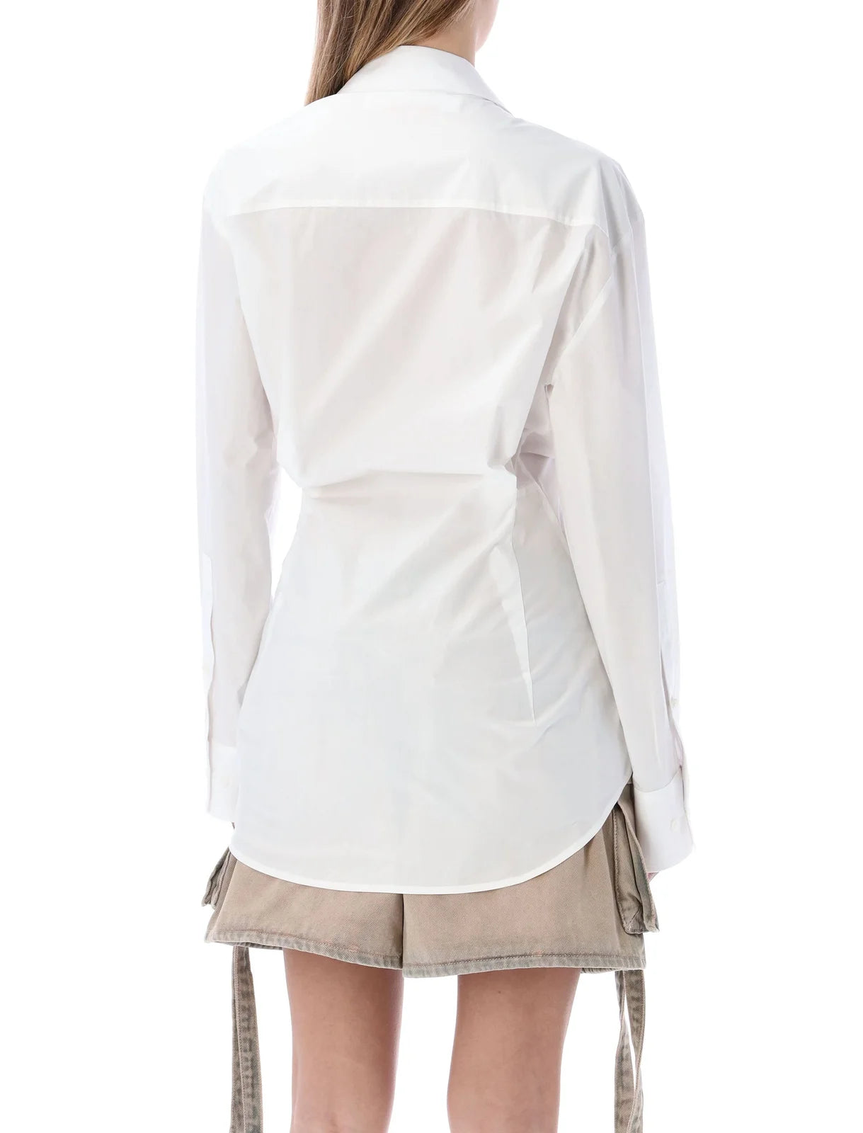 OFF-WHITE WRAPPED WAIST POPLIN SHIRT - BEYMEN