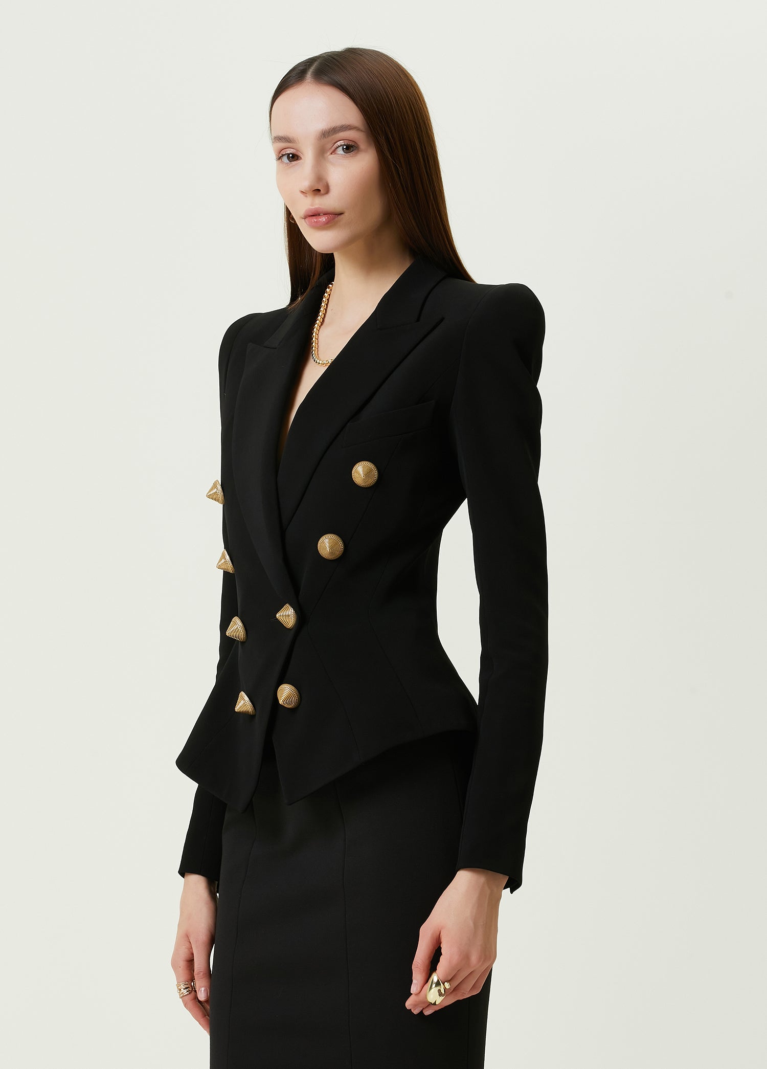 BALMAIN 8 BTN CREPE FITTED BLAZER - BEYMEN