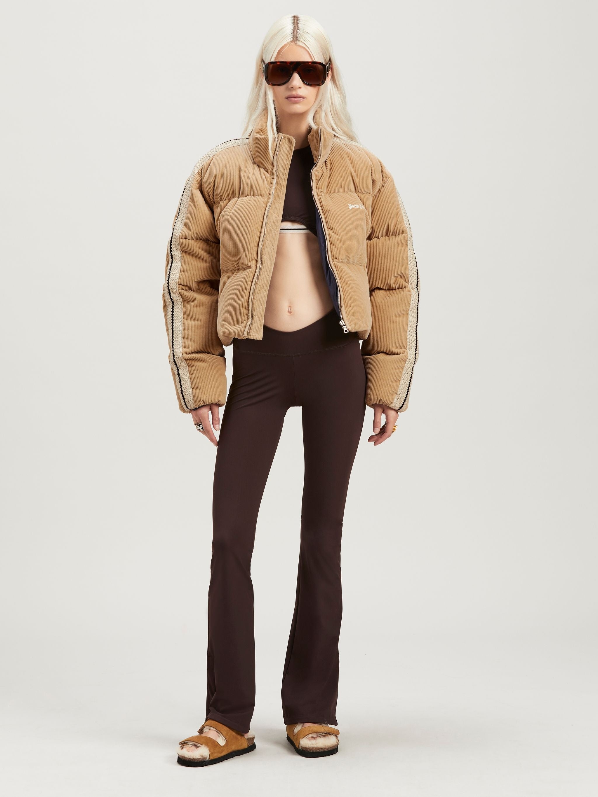 PALM ANGELS CORDUROY CROP DOWN JACKET - BEYMEN