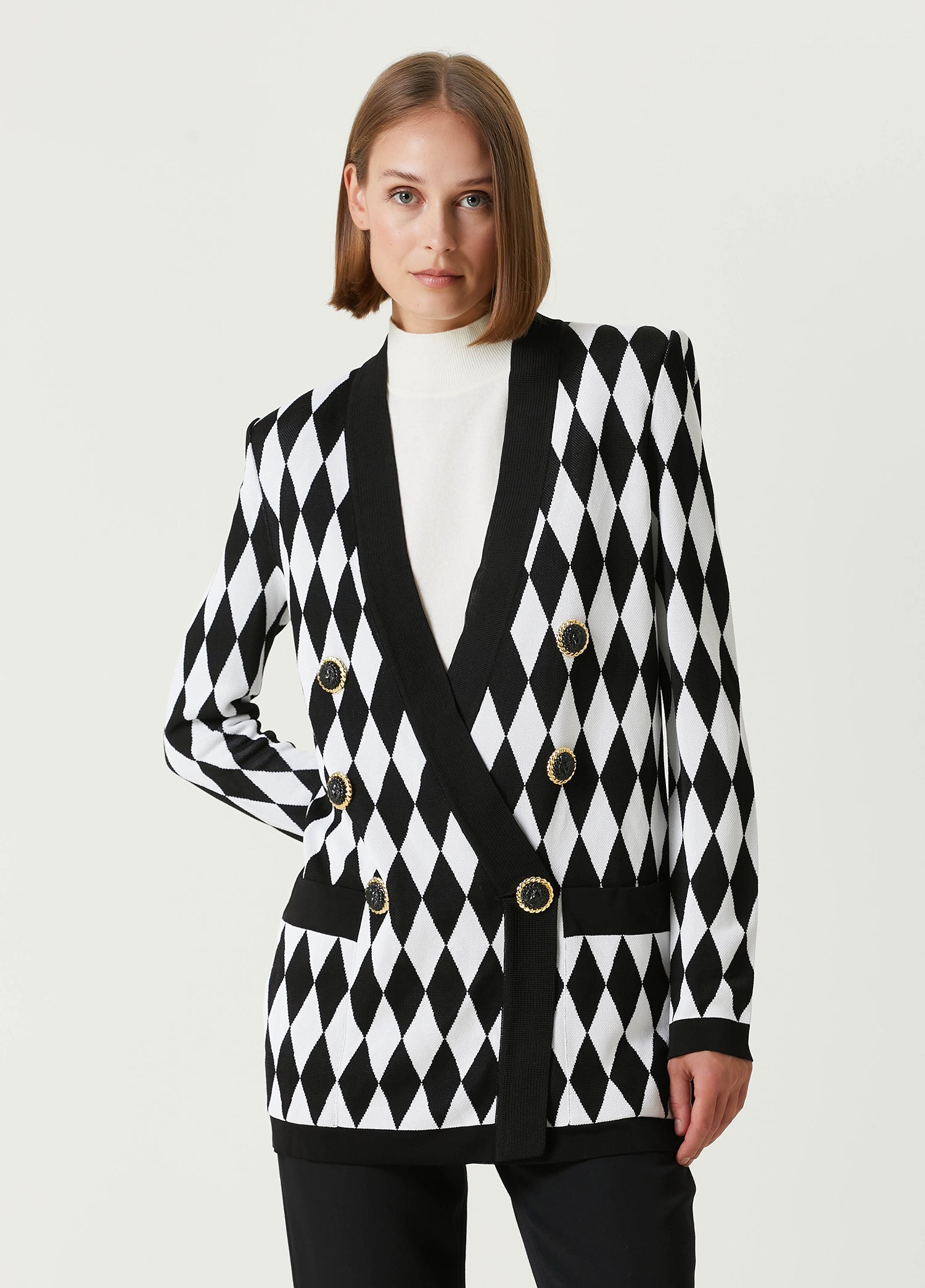 BALMAIN DIAMOND JACQUARD JACKET - BEYMEN