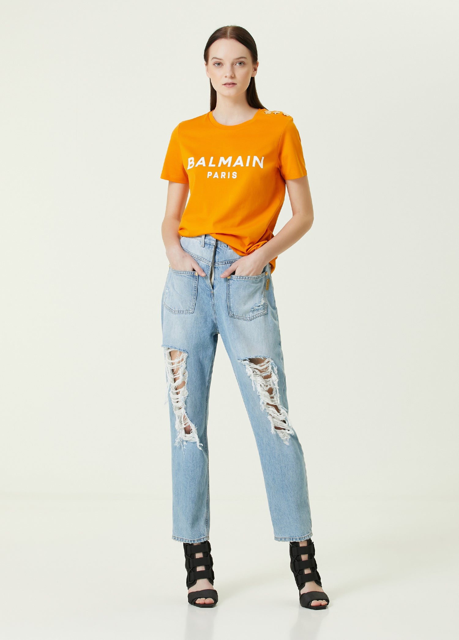 BALMAIN 3 BTN LOGO SS T-SHIRT - BEYMEN