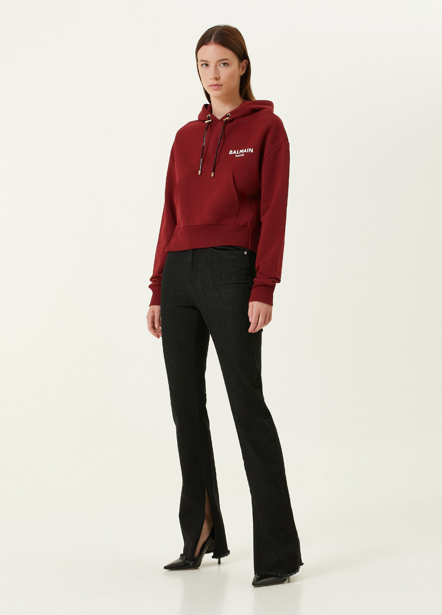 BALMAIN CROPPED HOODIE - BEYMEN