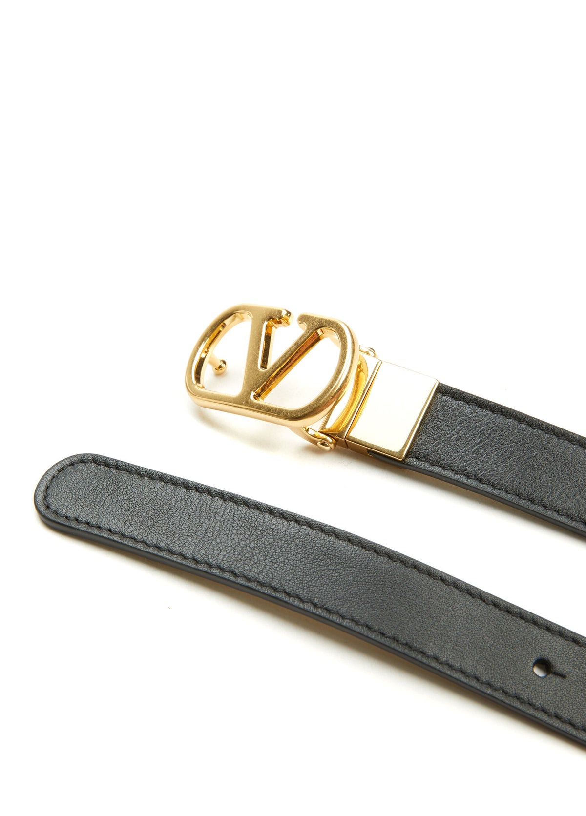 VALENTINO GARAVANI BOX CALF S./A.LIGHT GOLD LOGO - BEYMEN