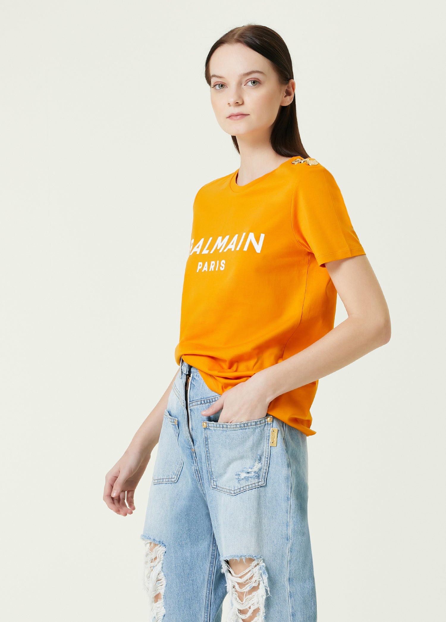 BALMAIN 3 BTN LOGO SS T-SHIRT - BEYMEN