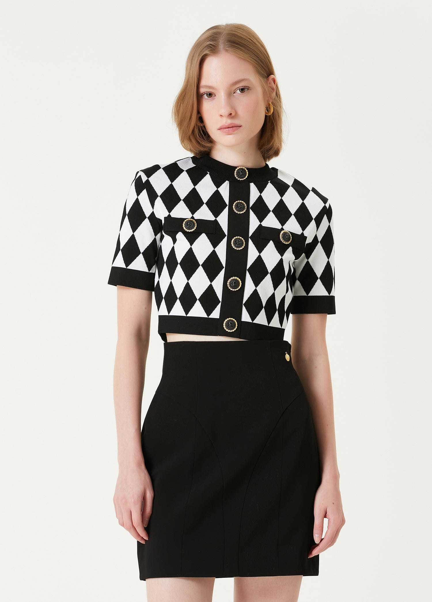 BALMAIN SS BUTNED DIAMOND JACQUARD - BEYMEN