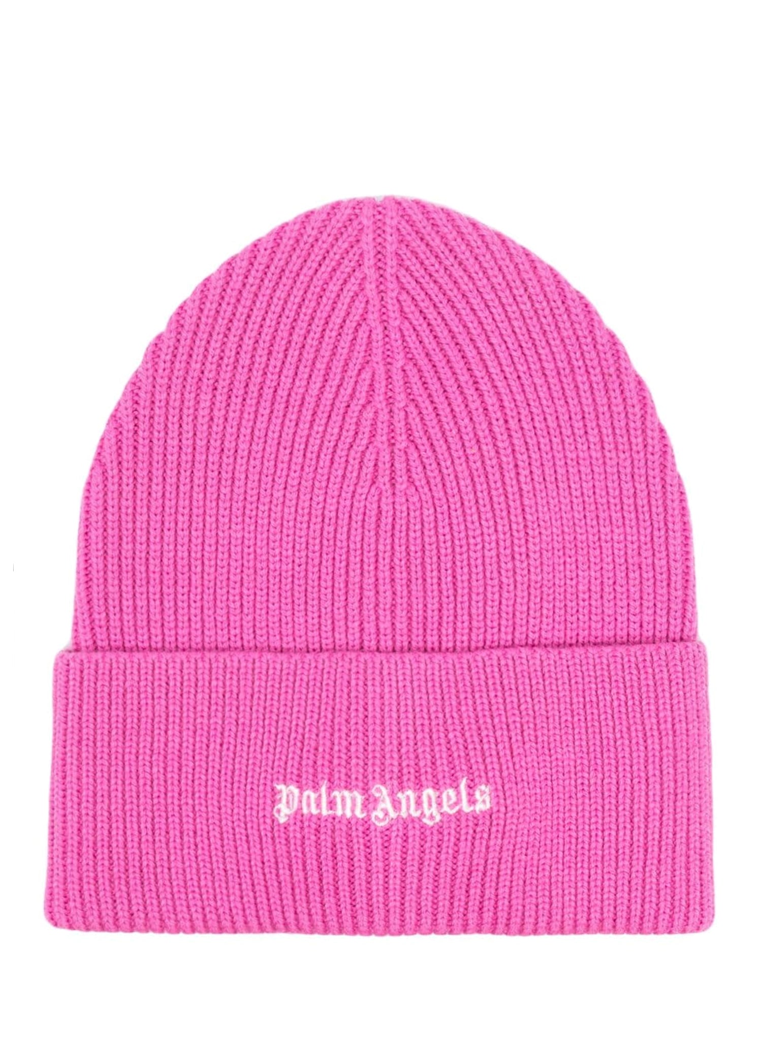 PALM ANGELS CLASSIC LOGO RIBBED BEANIE - BEYMEN