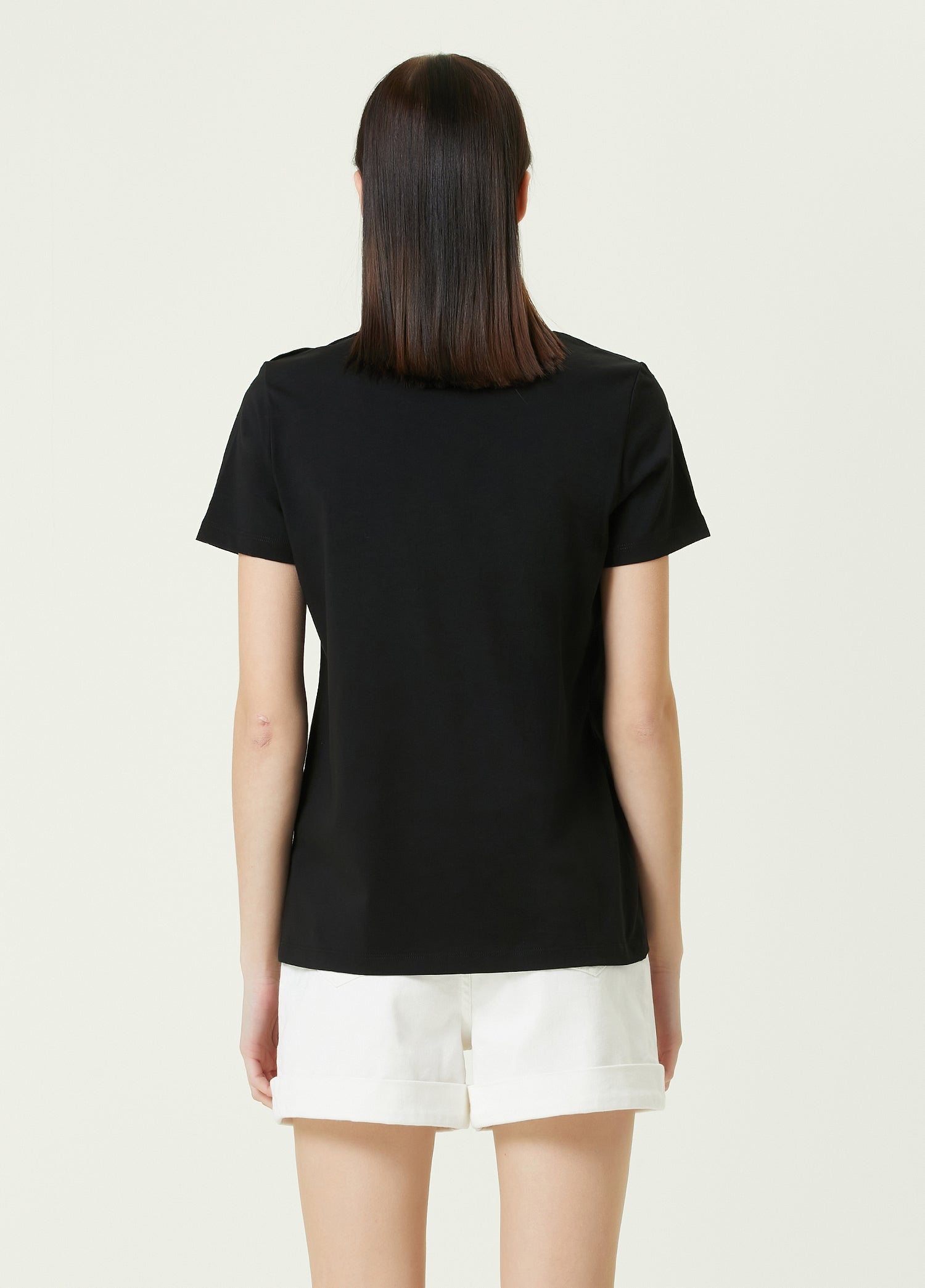 BALMAIN 3 BTN LOGO FLOCK T-SHIRT - BEYMEN