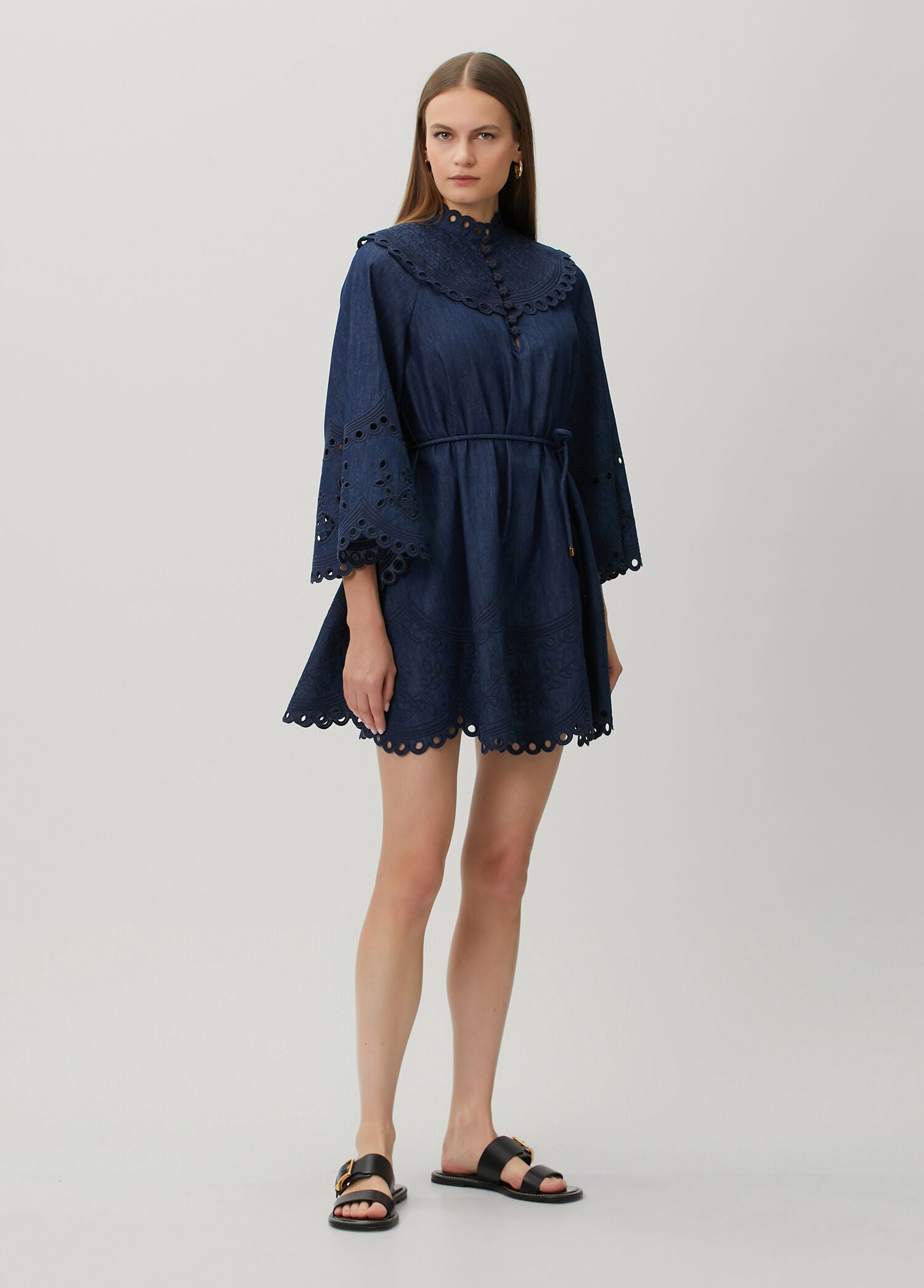 ZIMMERMAN MAHON BRODERIE DENIM MINI - BEYMEN