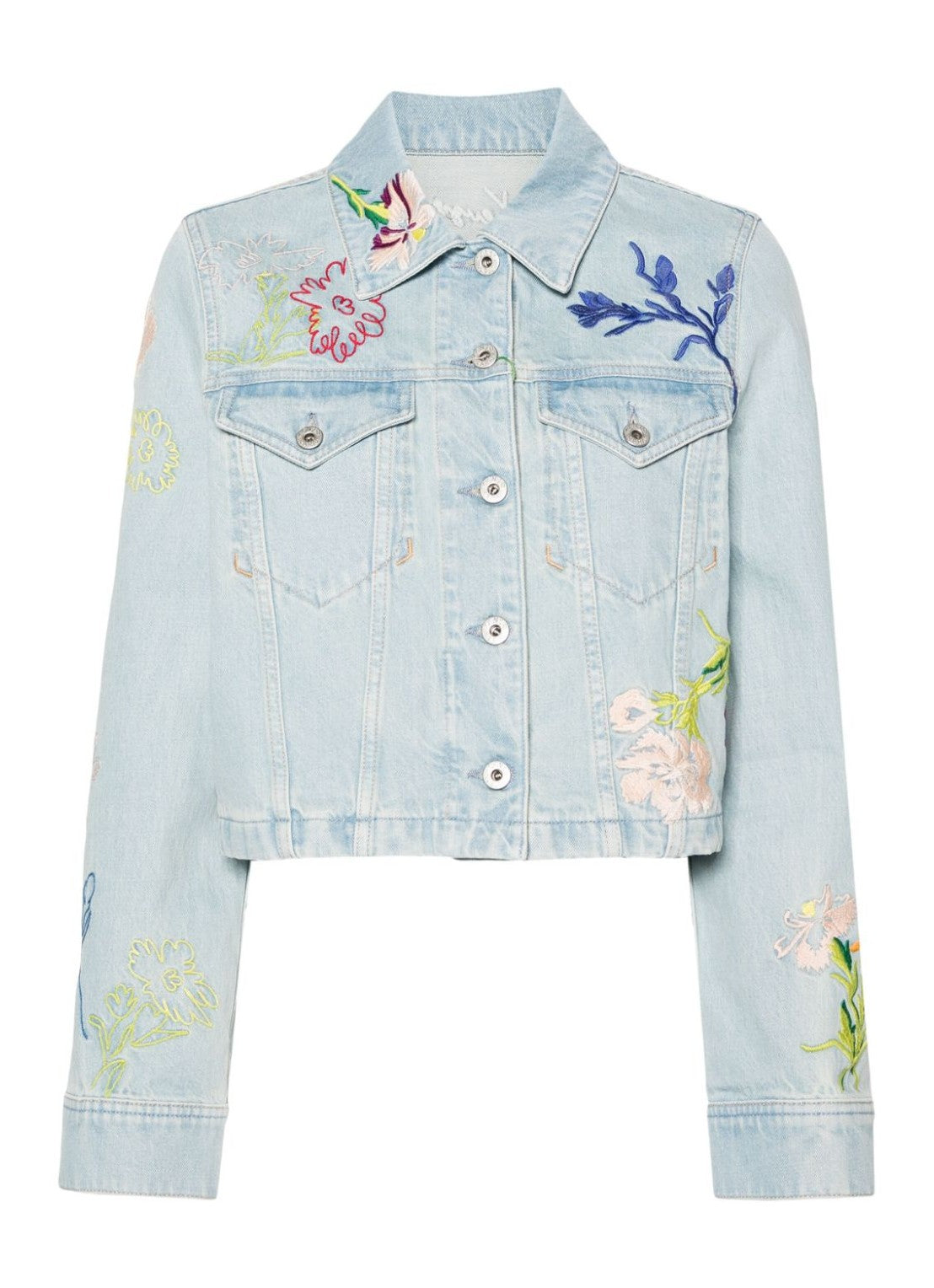 KENZO DRAWN FLOWERS TRUCKER JACKET - BEYMEN