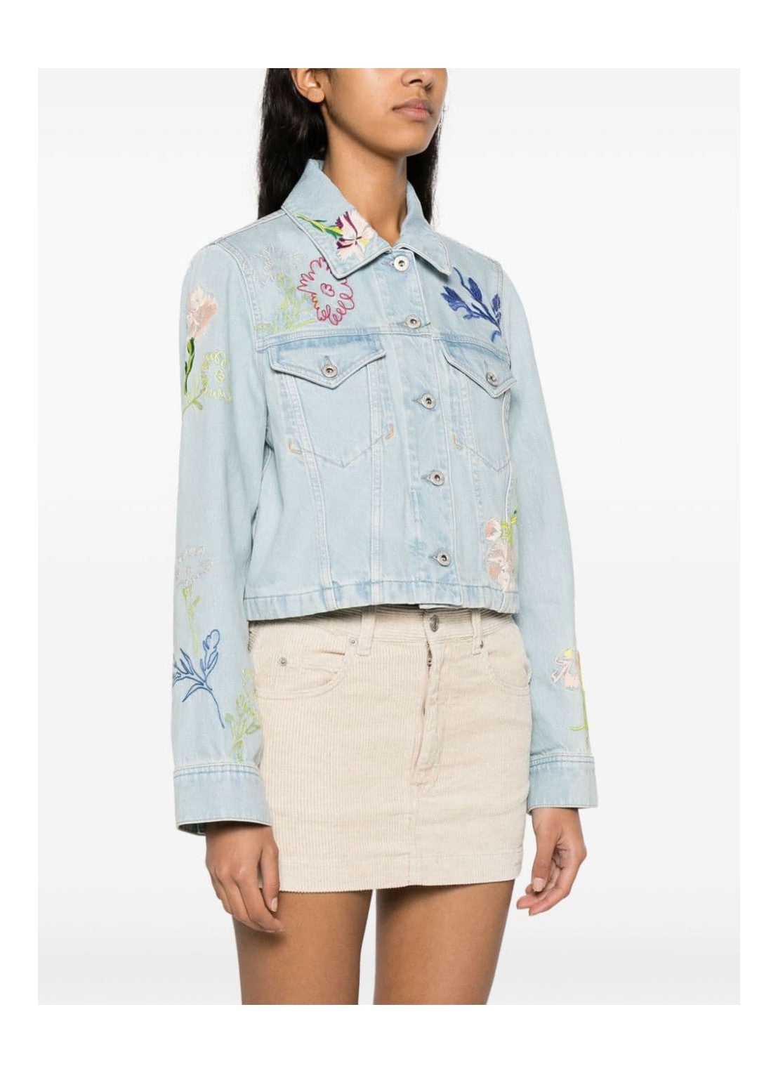KENZO DRAWN FLOWERS TRUCKER JACKET - BEYMEN