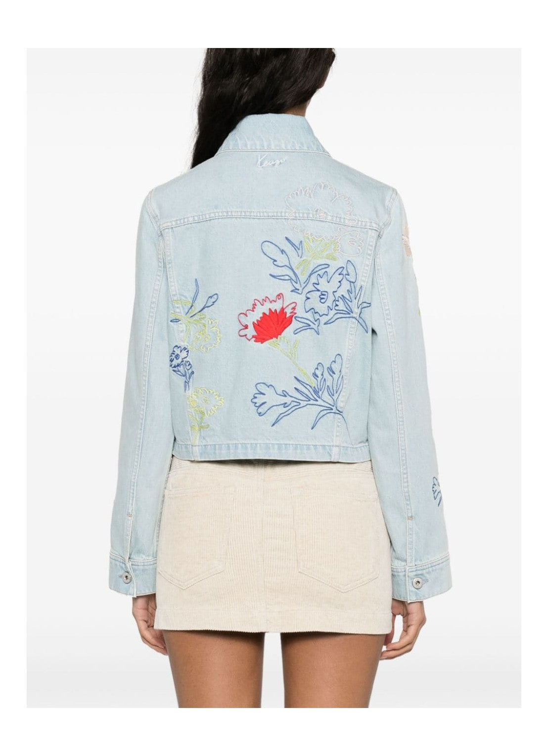 KENZO DRAWN FLOWERS TRUCKER JACKET - BEYMEN