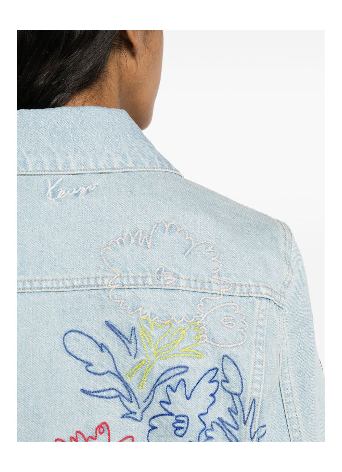 KENZO DRAWN FLOWERS TRUCKER JACKET - BEYMEN
