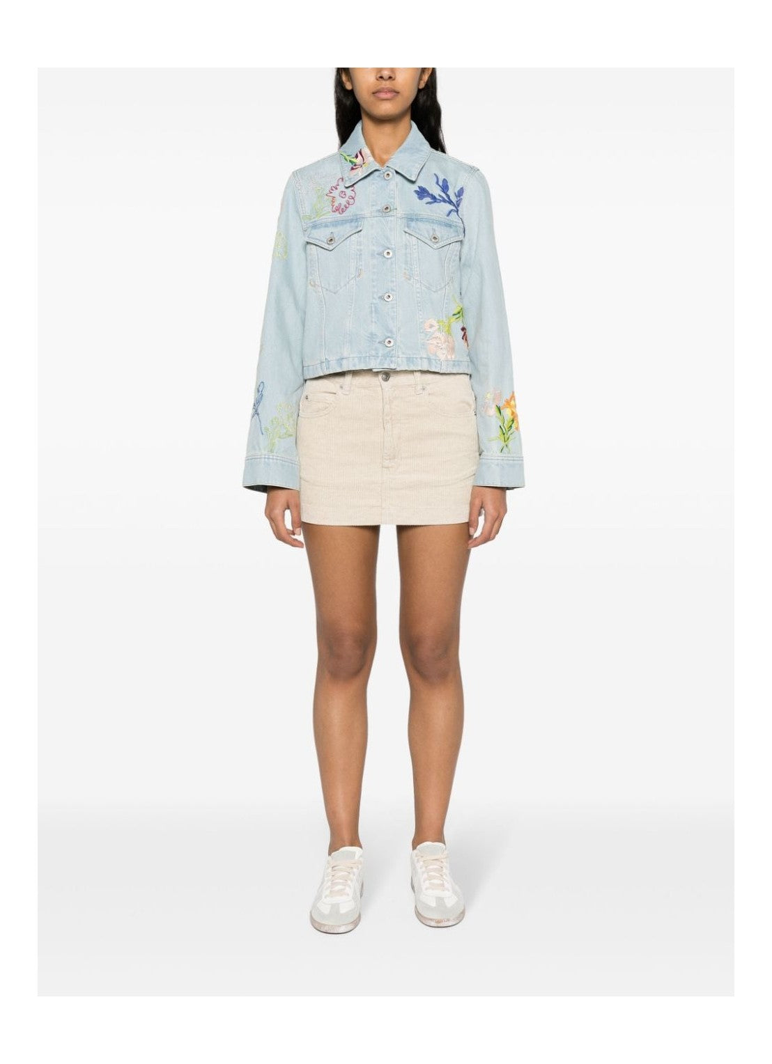 KENZO DRAWN FLOWERS TRUCKER JACKET - BEYMEN
