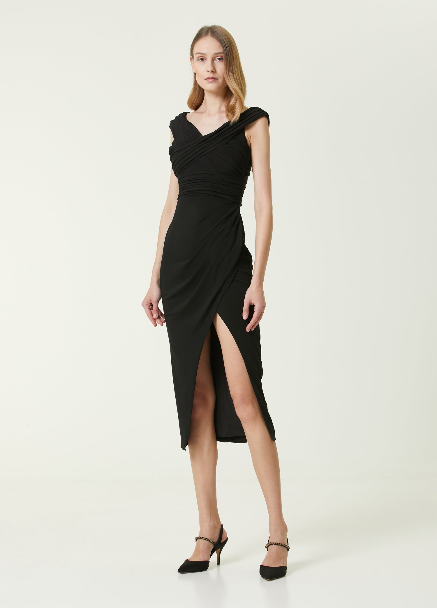 SELF PORTRAIT CROSSOVER MIDI DRESS - BEYMEN